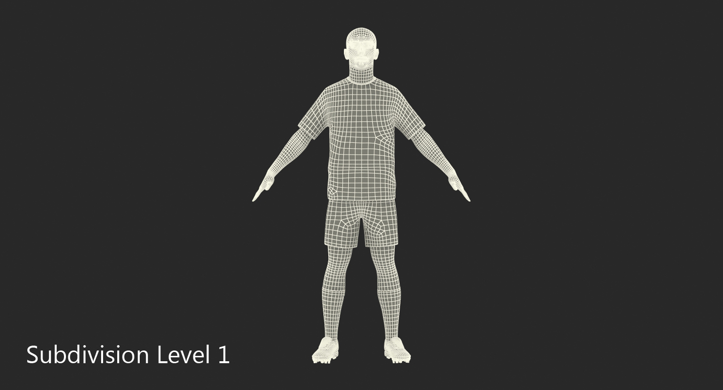 Soccer or Football Player Juventus with Hair 3D model