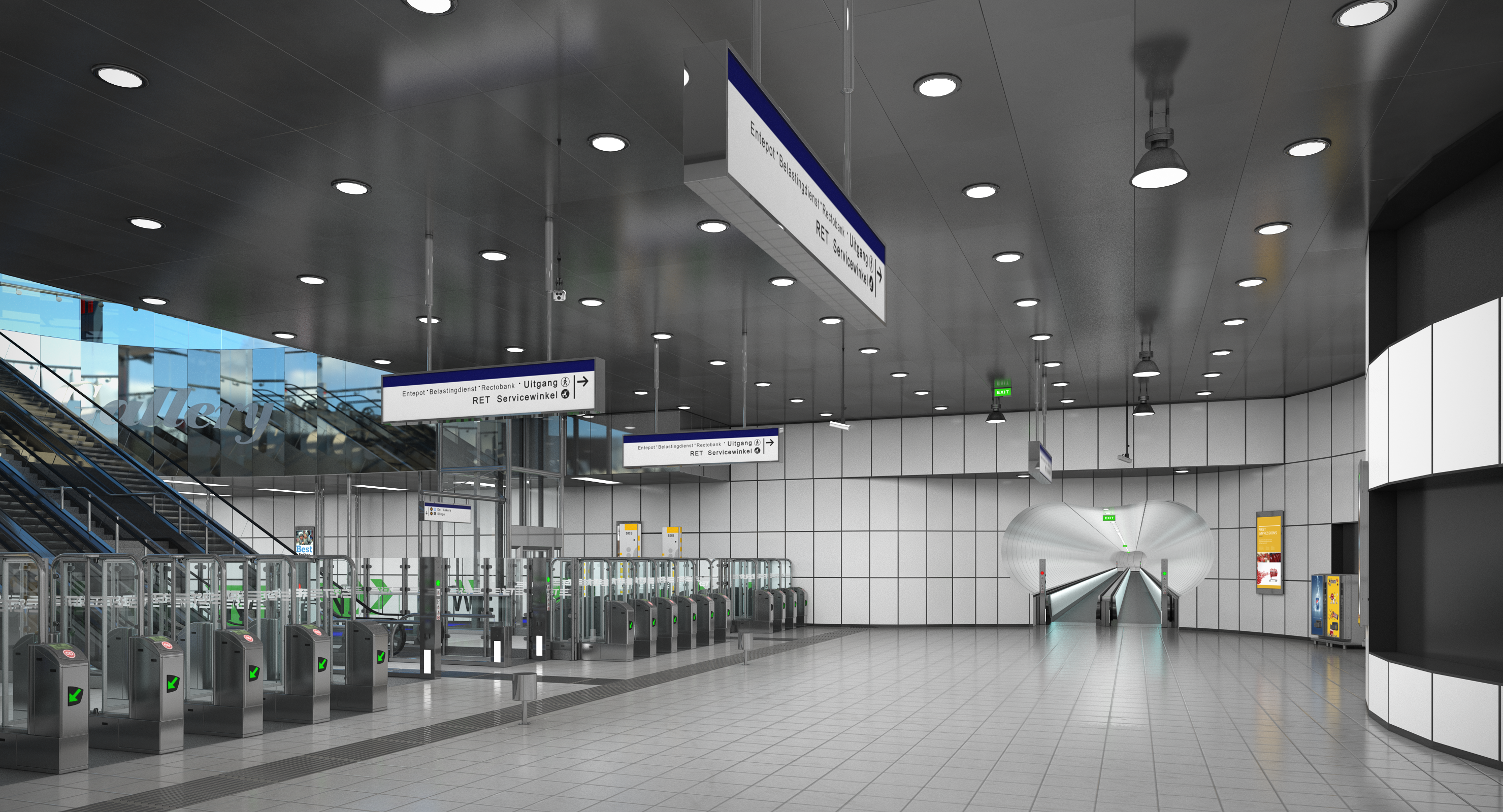 Wilhelminaplein Subway Metro Station With Train, view 11