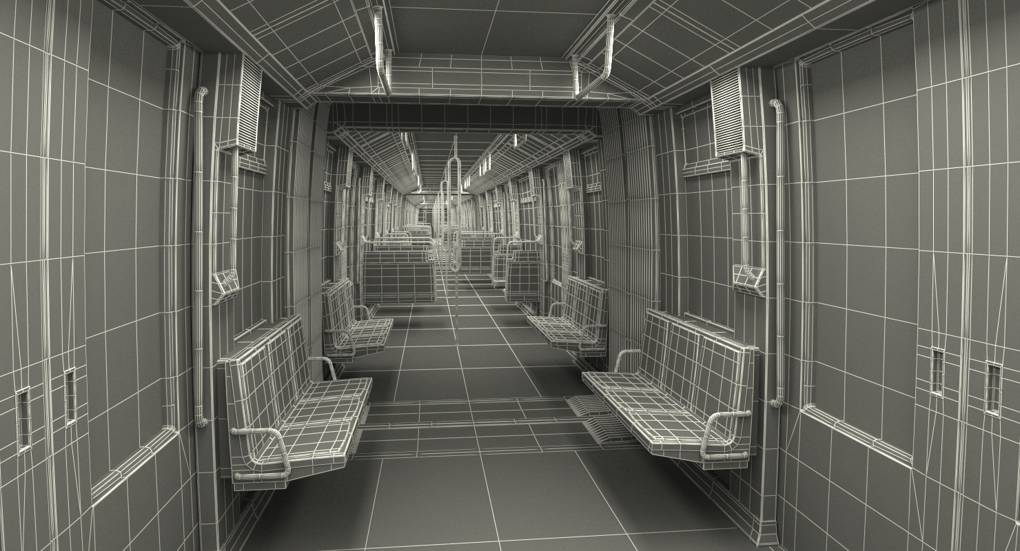 Wilhelminaplein Subway Metro Station With Train 3D