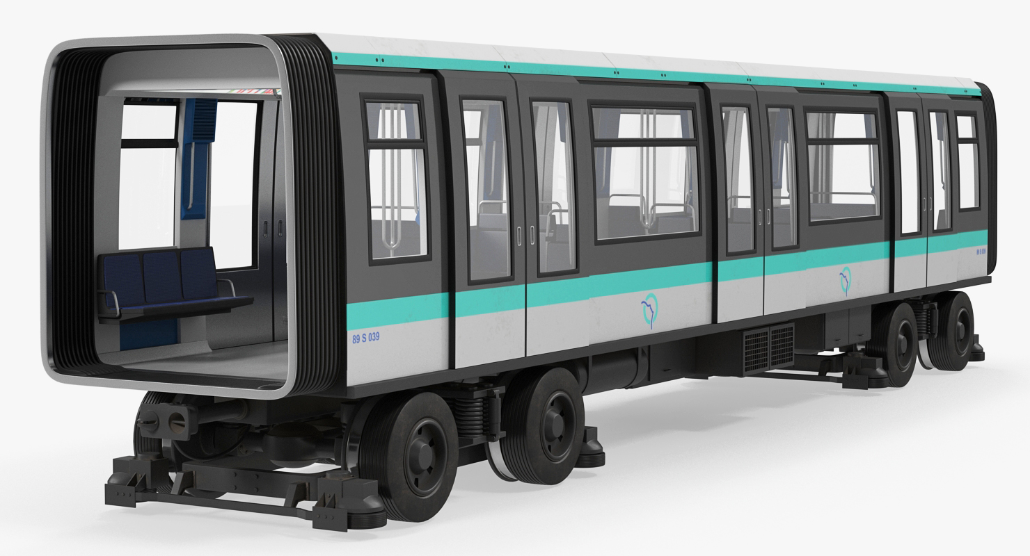 Wilhelminaplein Subway Metro Station With Train 3D