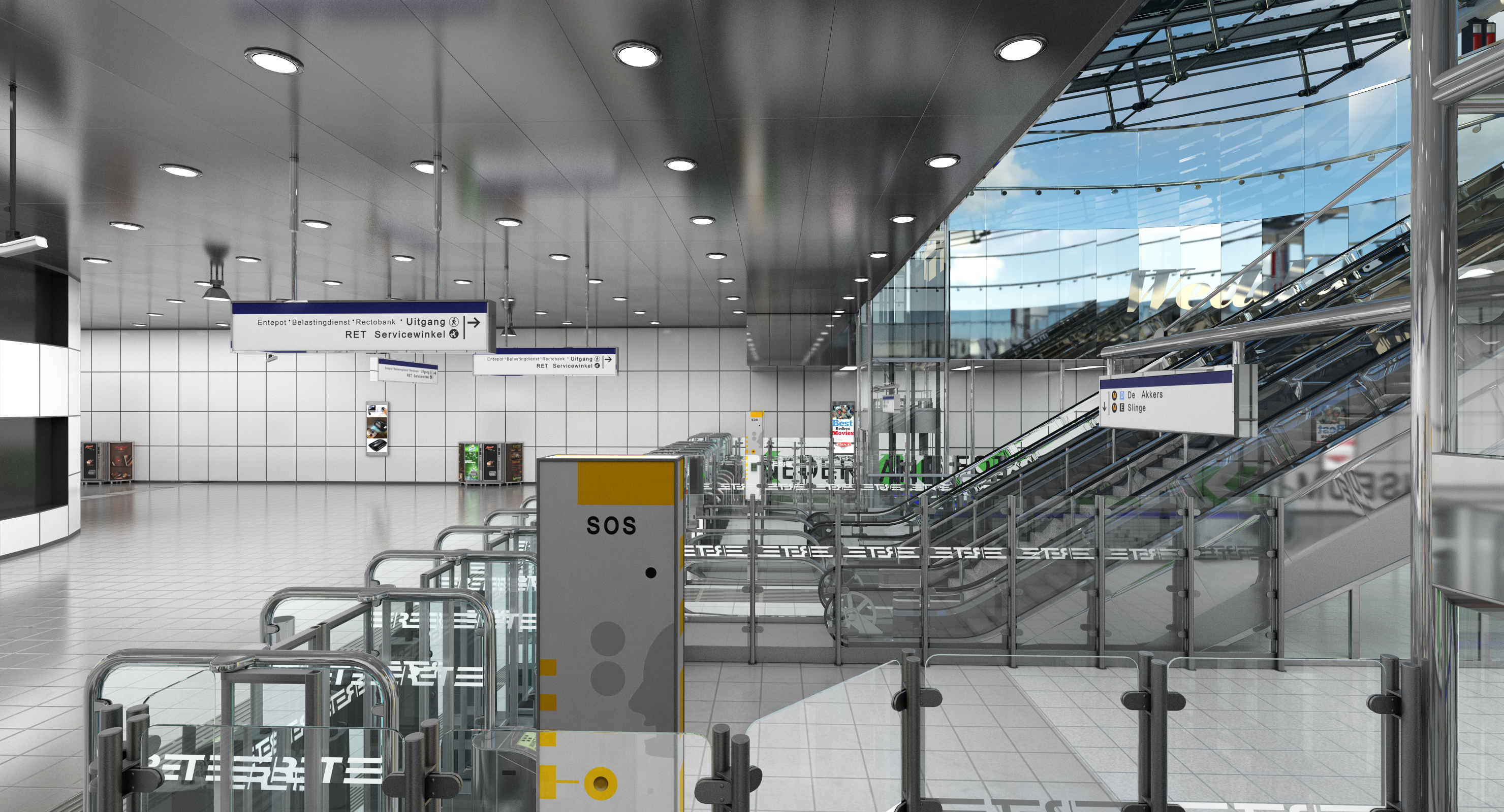 Wilhelminaplein Subway Metro Station With Train, view 12