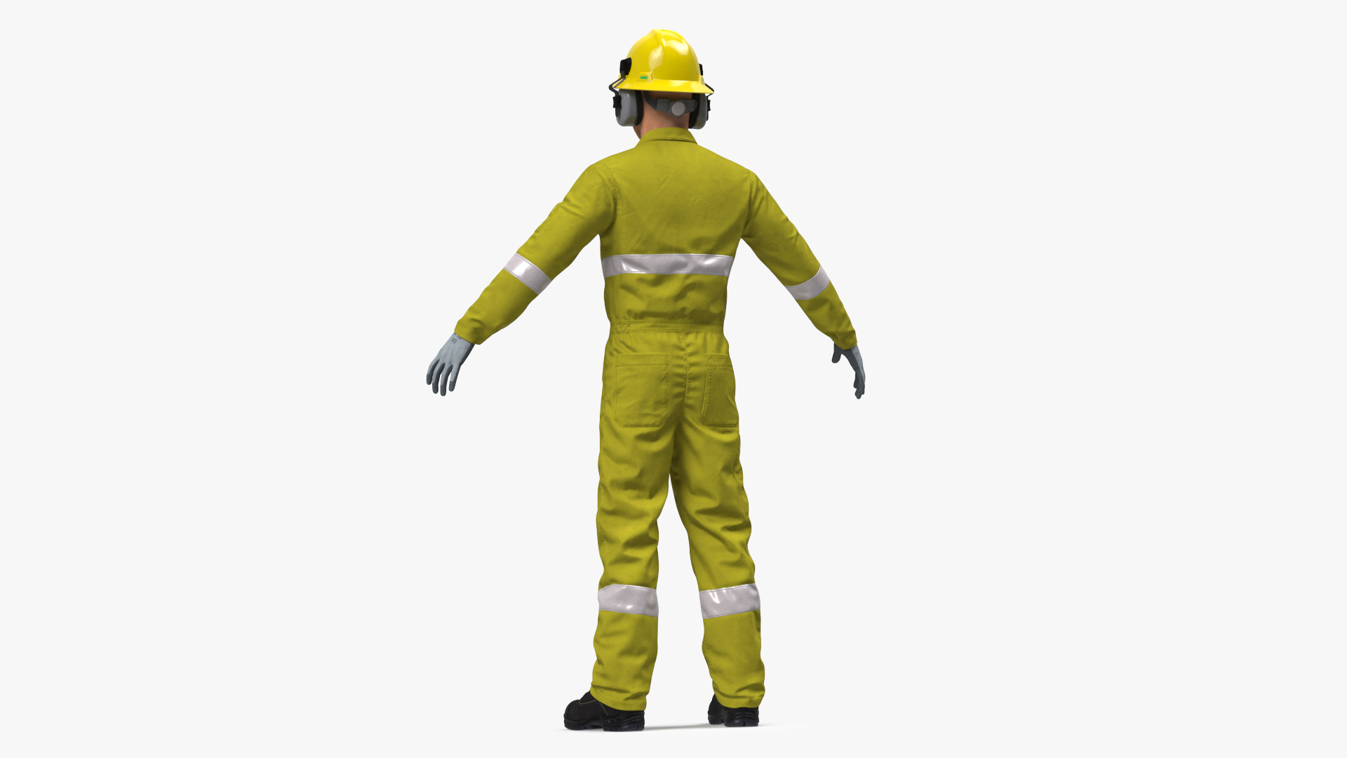 Gas Worker Fully Equipped Rigged 3D