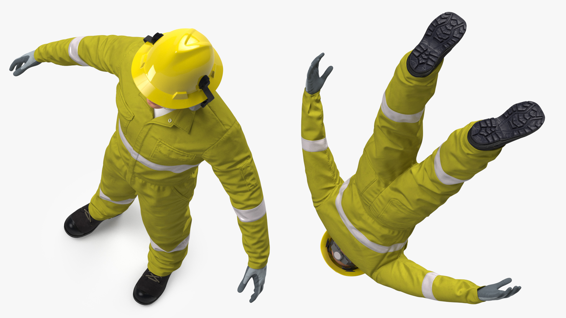 Gas Worker Fully Equipped Rigged 3D