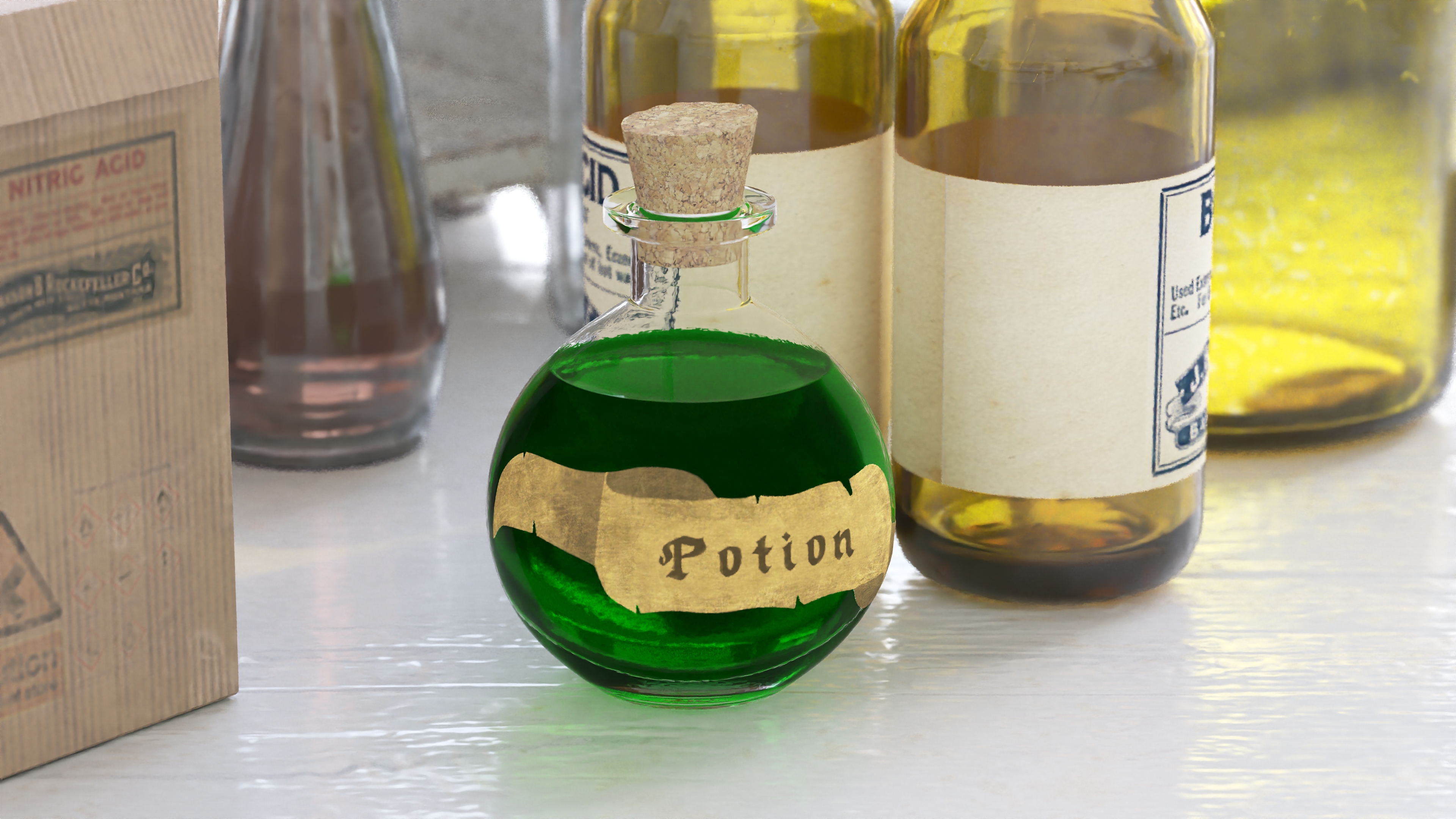 Potion in Glass Jar 3D model