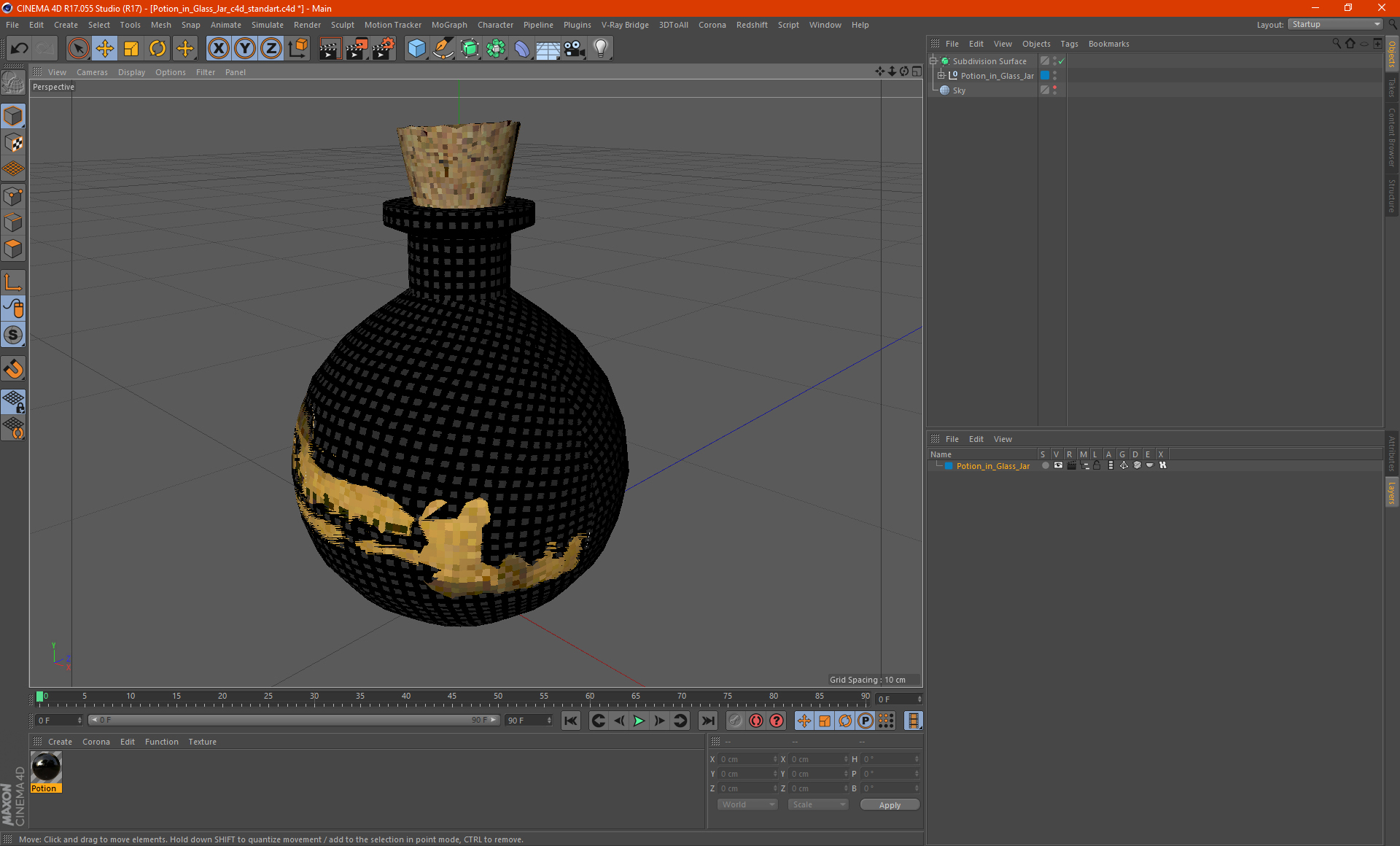 Potion in Glass Jar 3D model