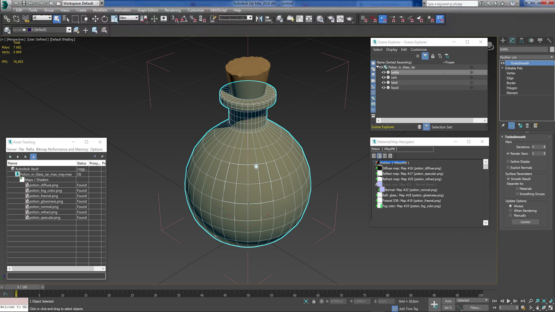 Potion in Glass Jar 3D model