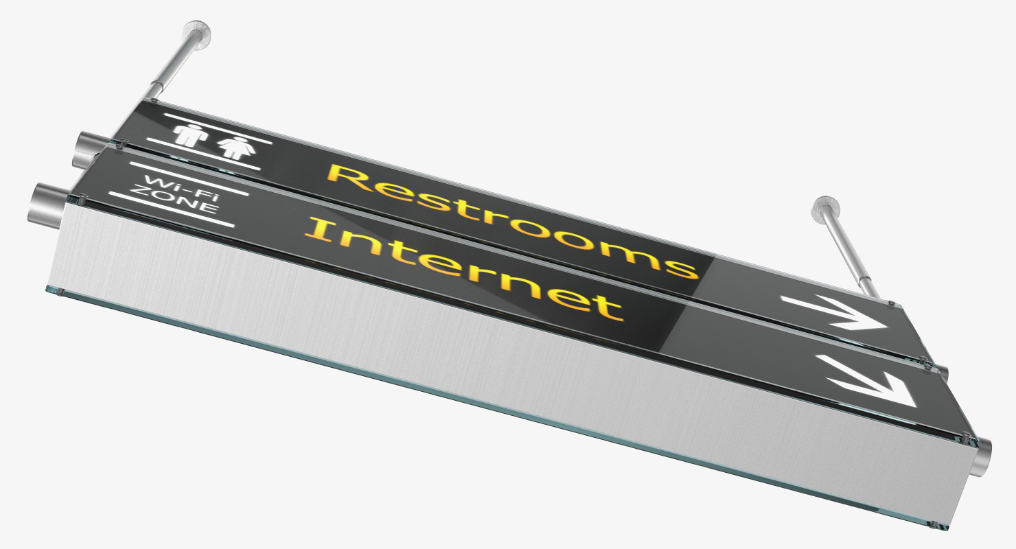 3D Airport Signs Restroom Internet