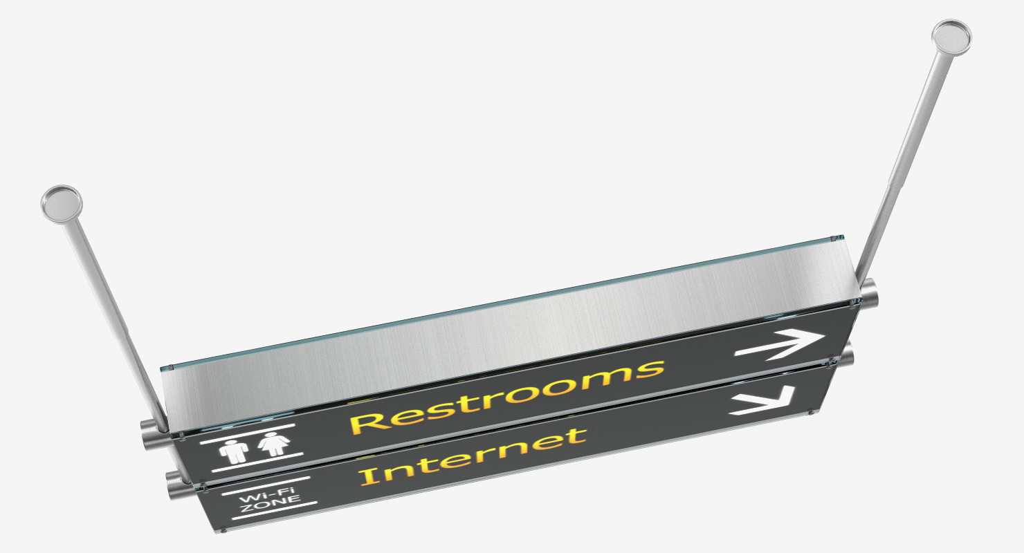 3D Airport Signs Restroom Internet
