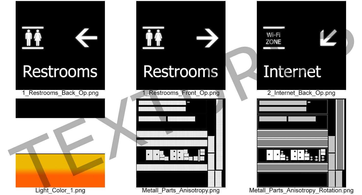 3D Airport Signs Restroom Internet