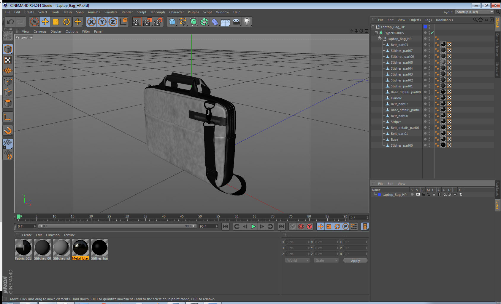 3D Laptop Bag HP model