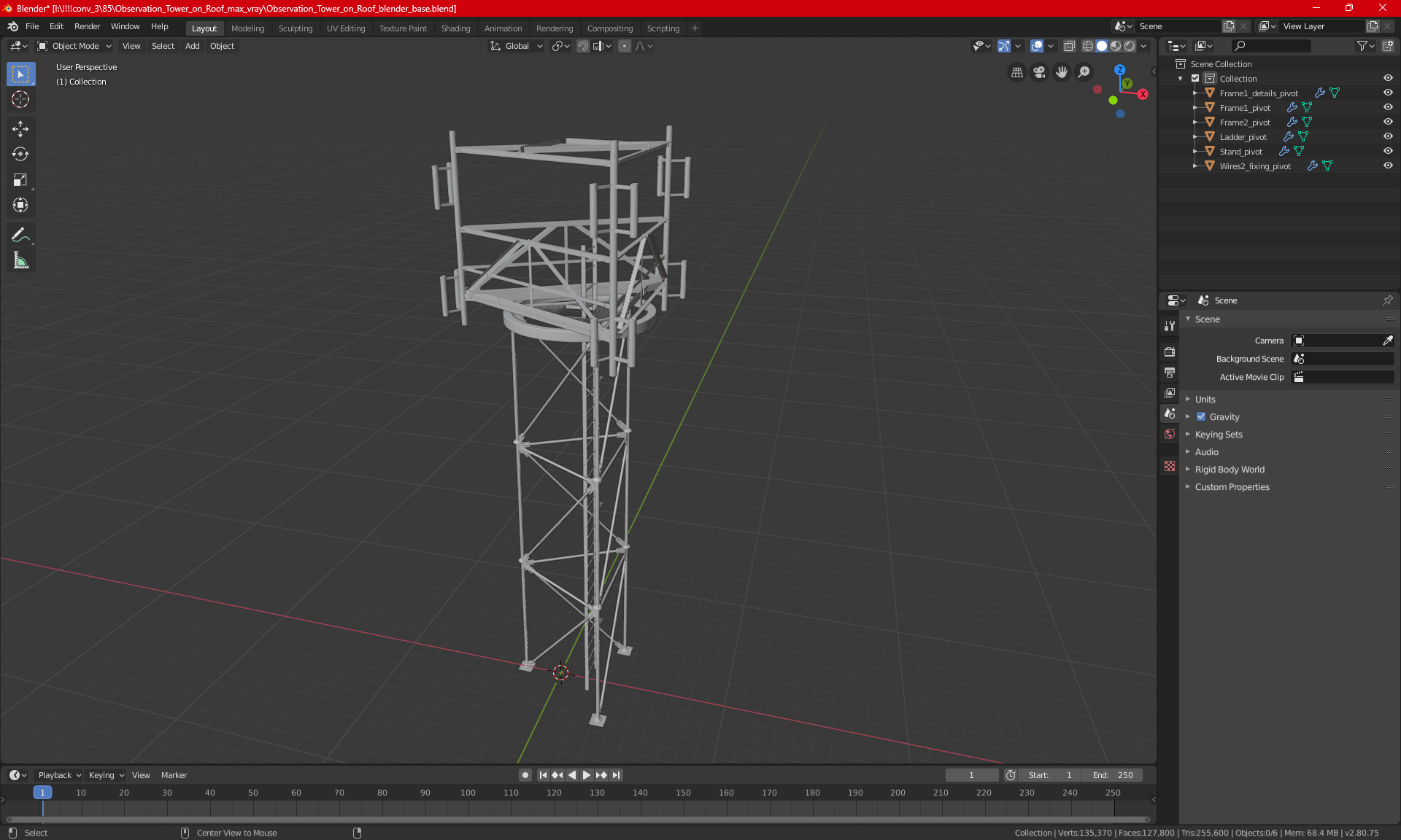 3D model Observation Tower on Roof