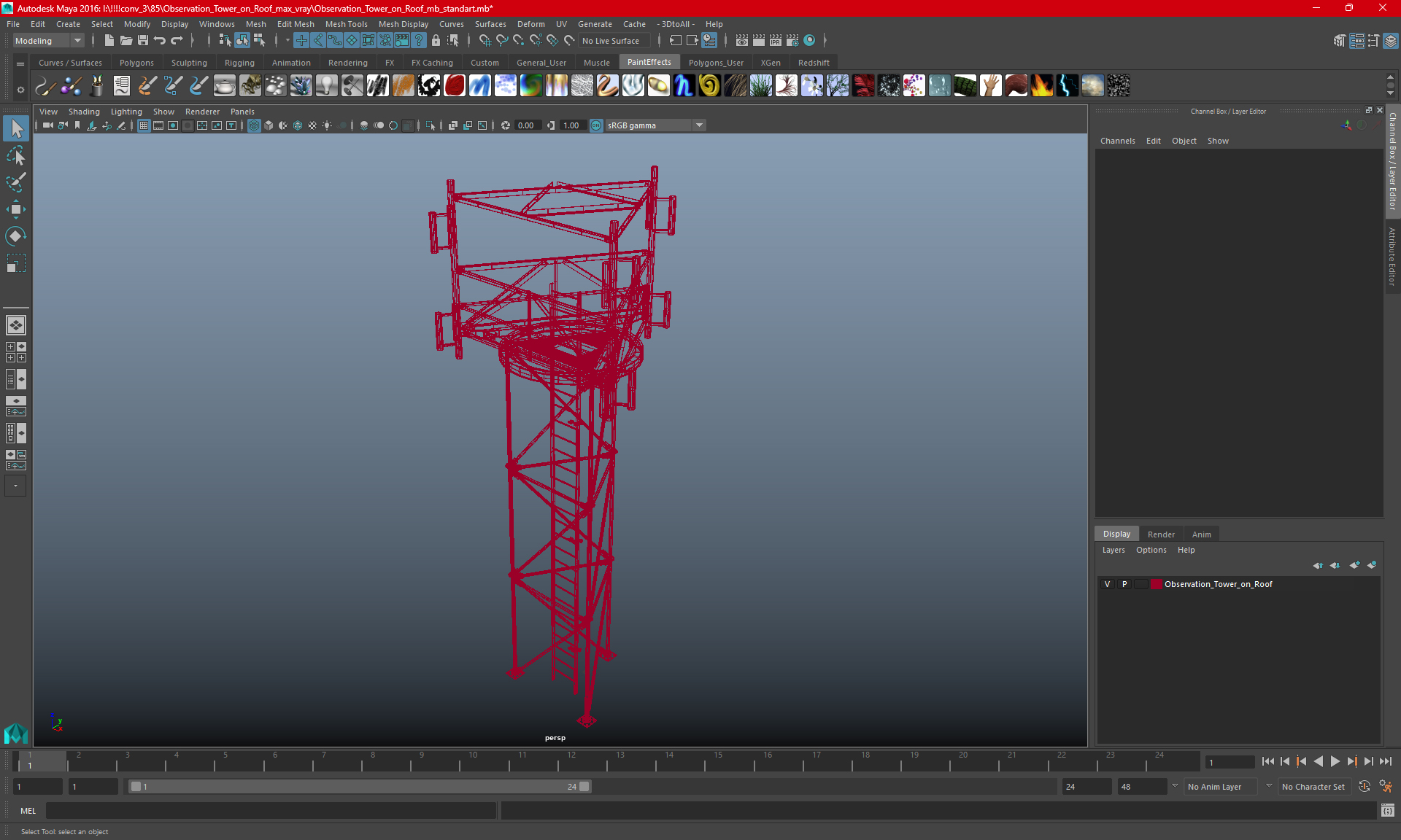 3D model Observation Tower on Roof