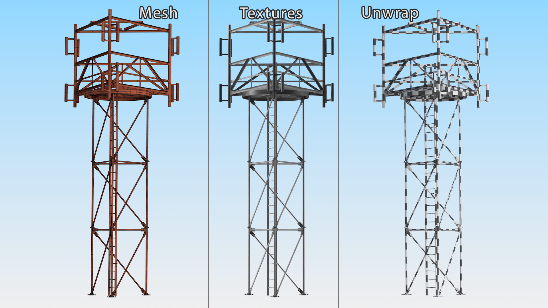 3D model Observation Tower on Roof