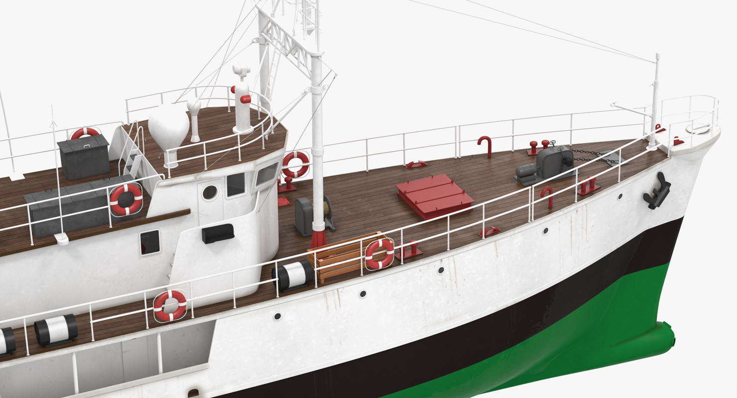 3D model Oceanographic Vessel with Helicopter and Submarine