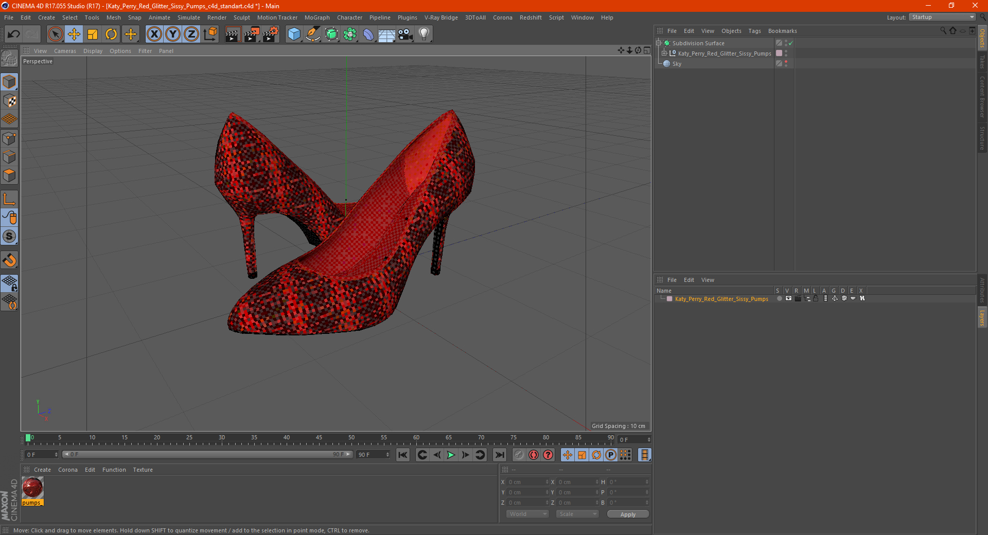 Katy Perry Red Glitter Sissy Pumps 3D model