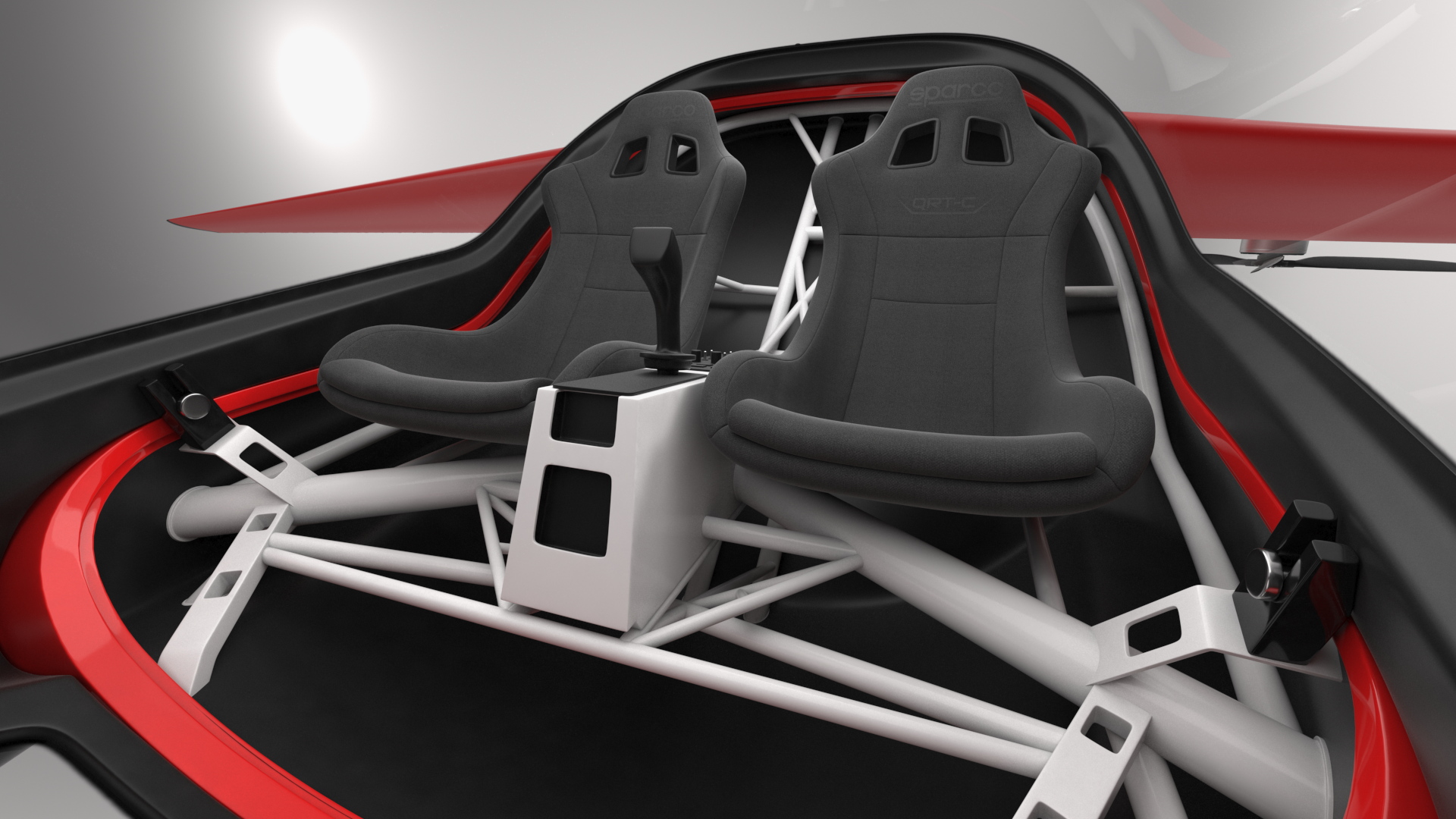 Air Vehicle for Two Passengers Red 3D model