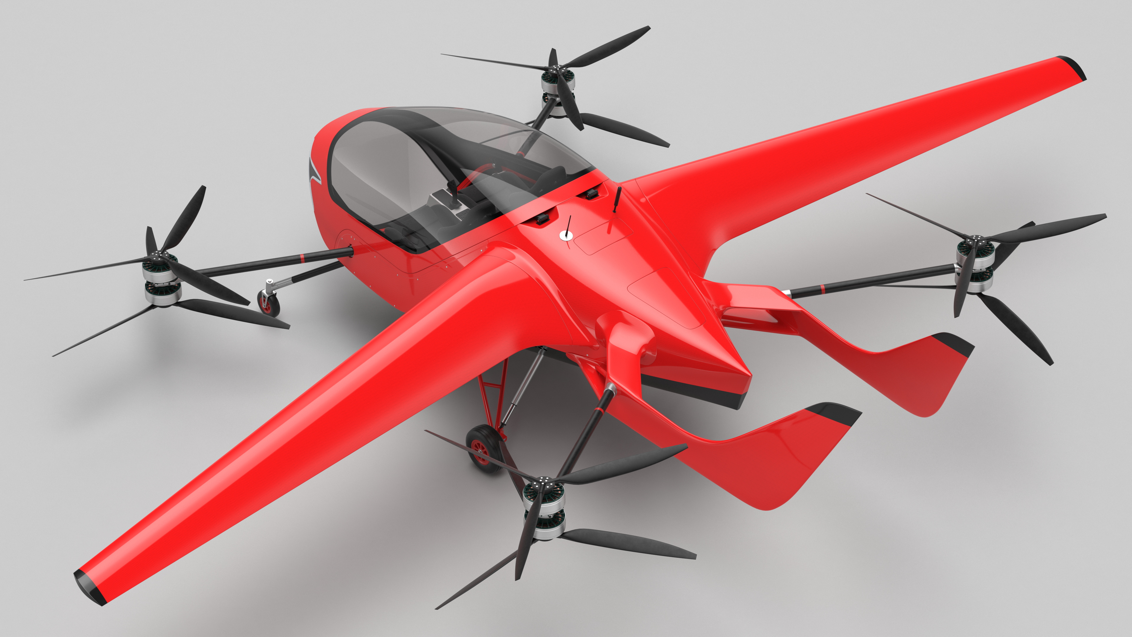 Air Vehicle for Two Passengers Red 3D model