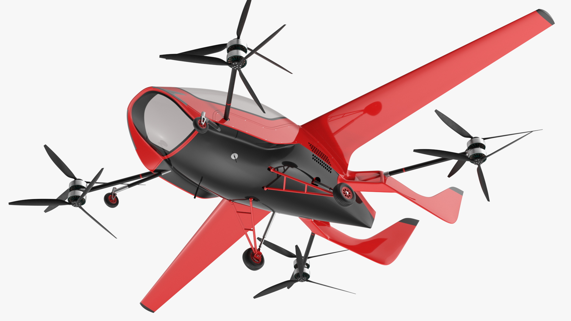 Air Vehicle for Two Passengers Red 3D model