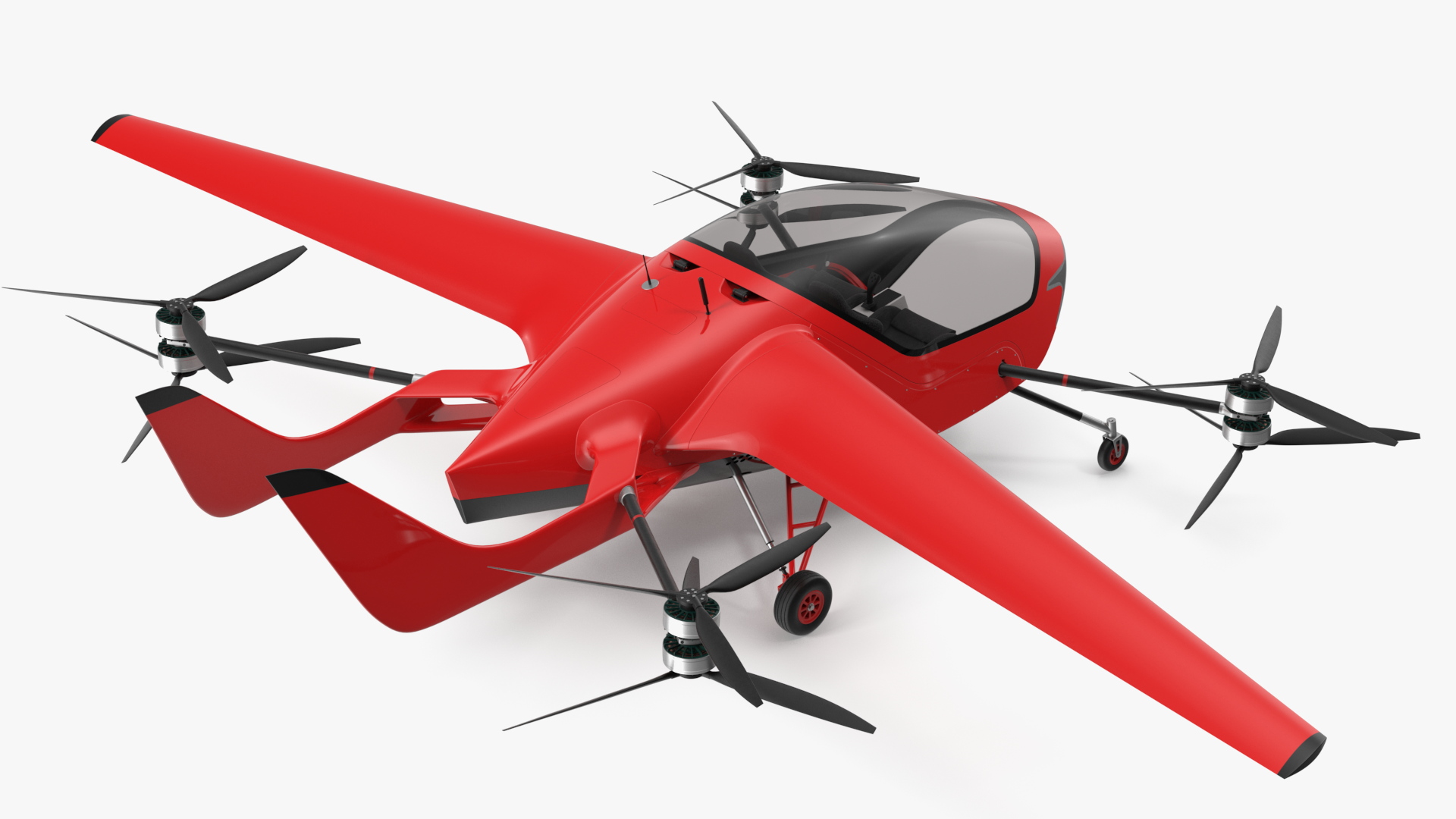 Air Vehicle for Two Passengers Red 3D model