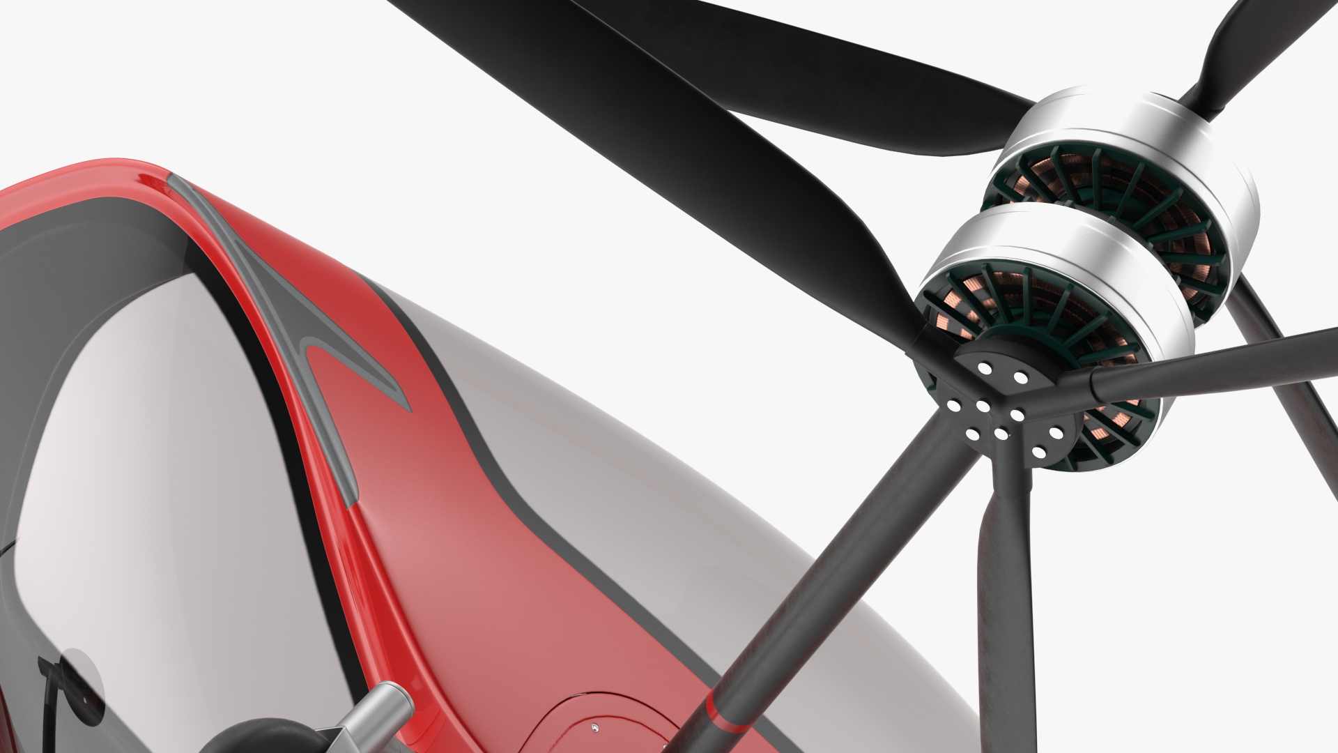 Air Vehicle for Two Passengers Red 3D model