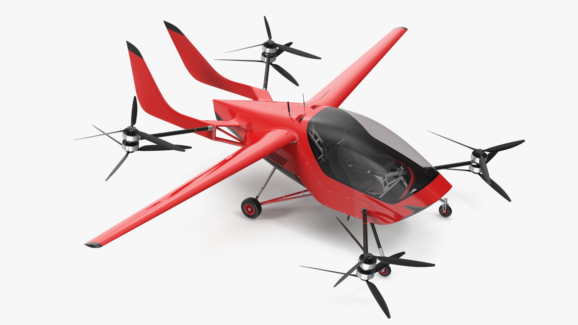 Air Vehicle for Two Passengers Red 3D model