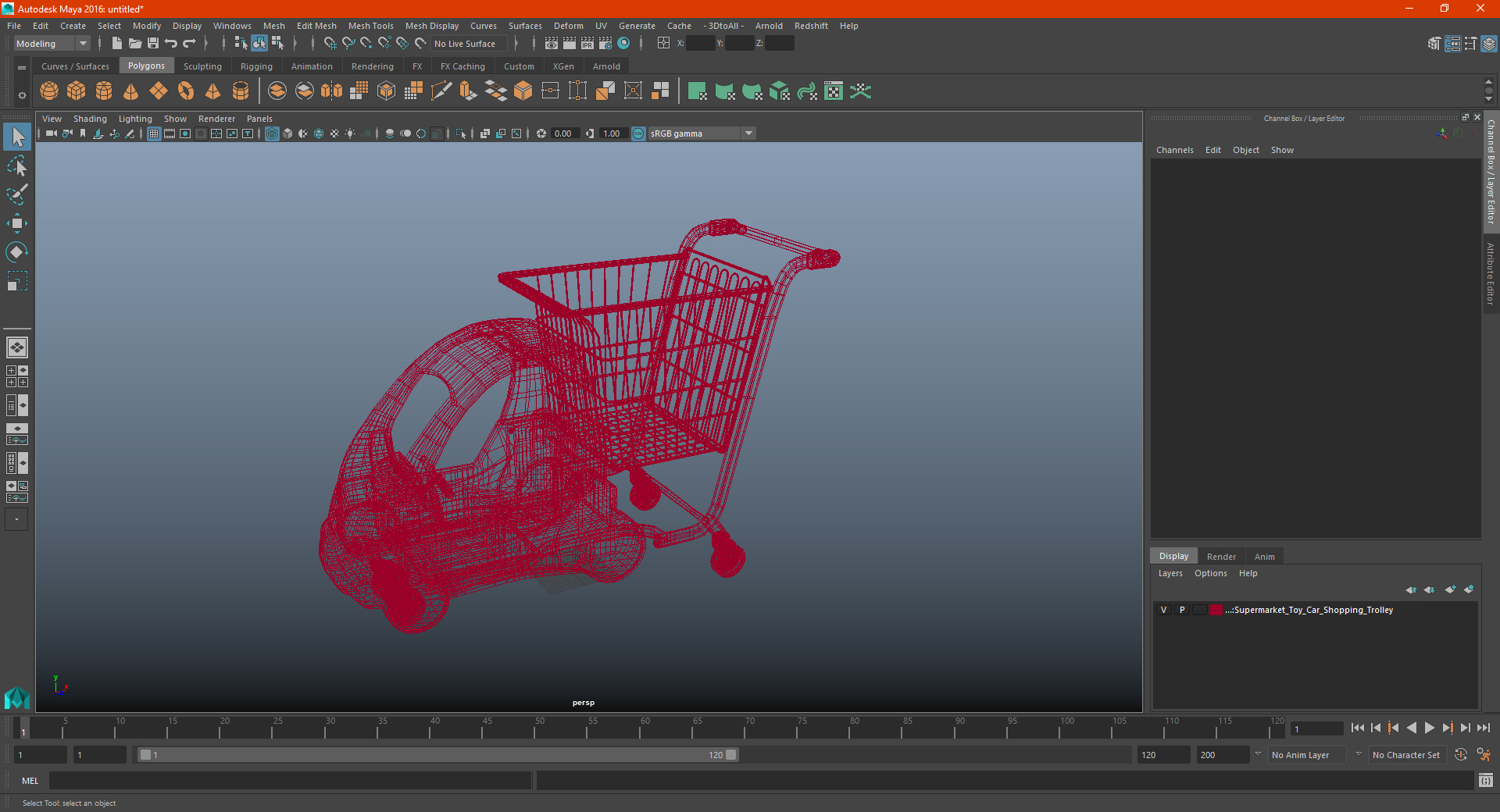 3D Supermarket Toy Car Shopping Trolley