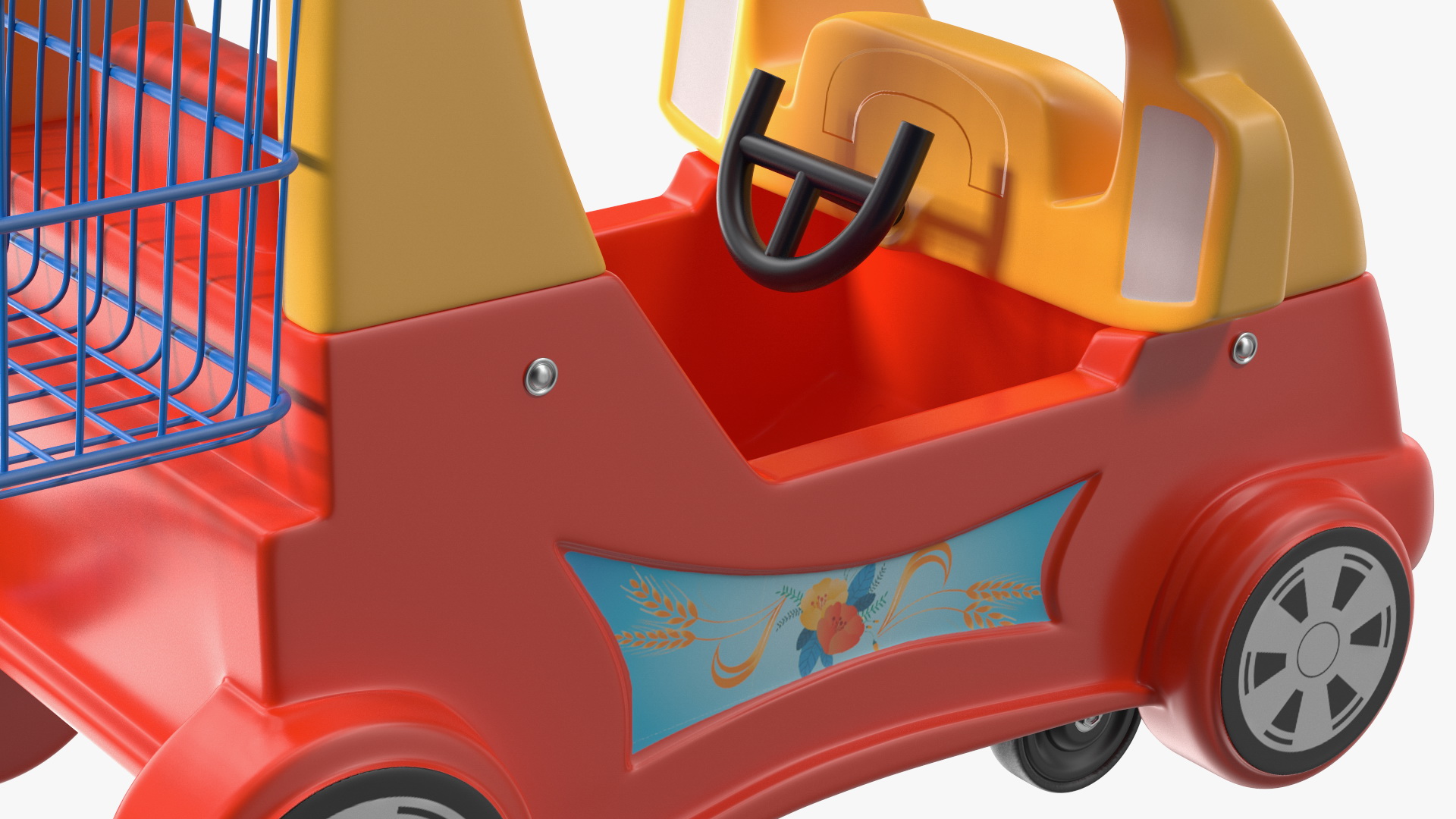 3D Supermarket Toy Car Shopping Trolley