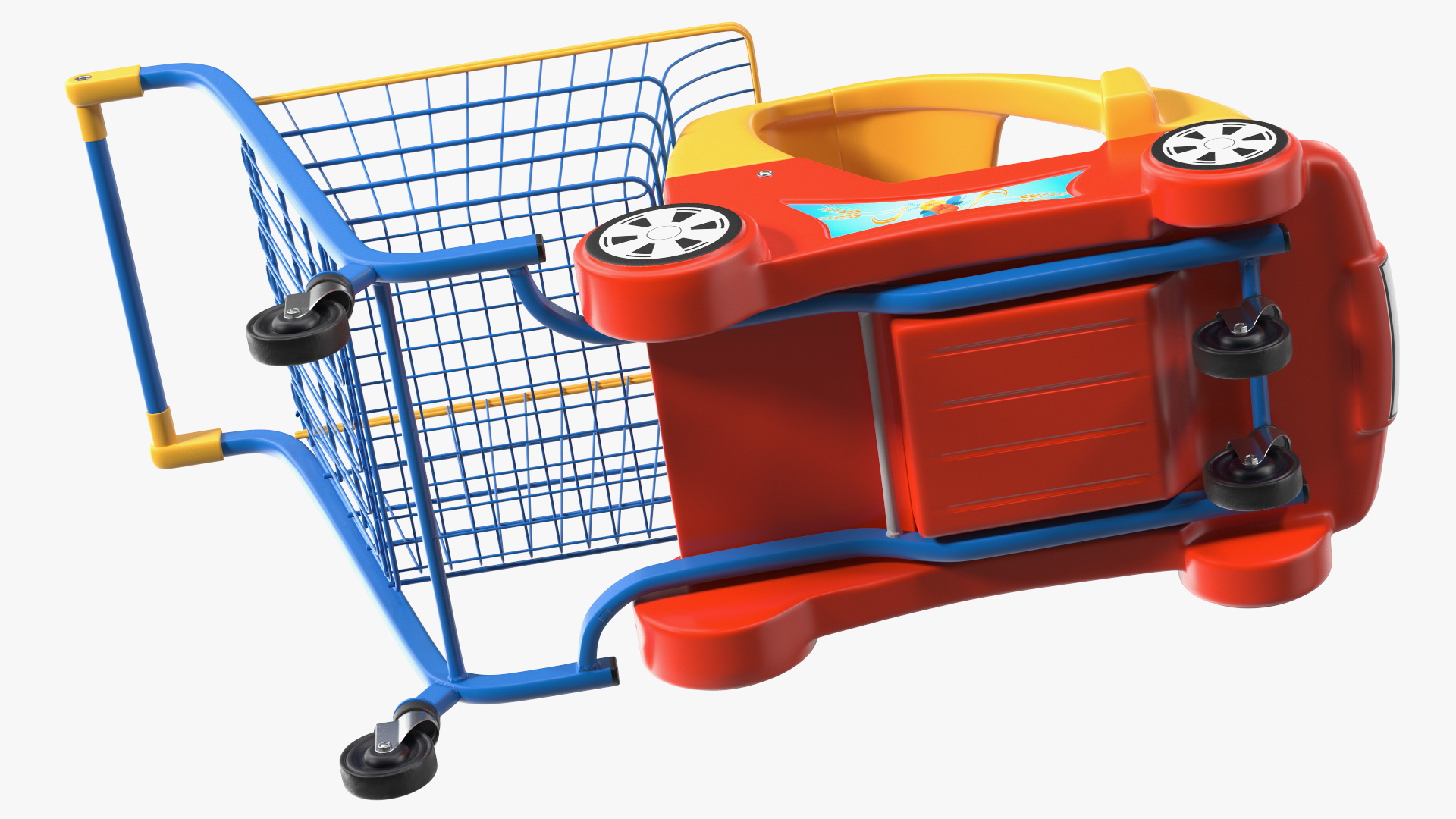 3D Supermarket Toy Car Shopping Trolley