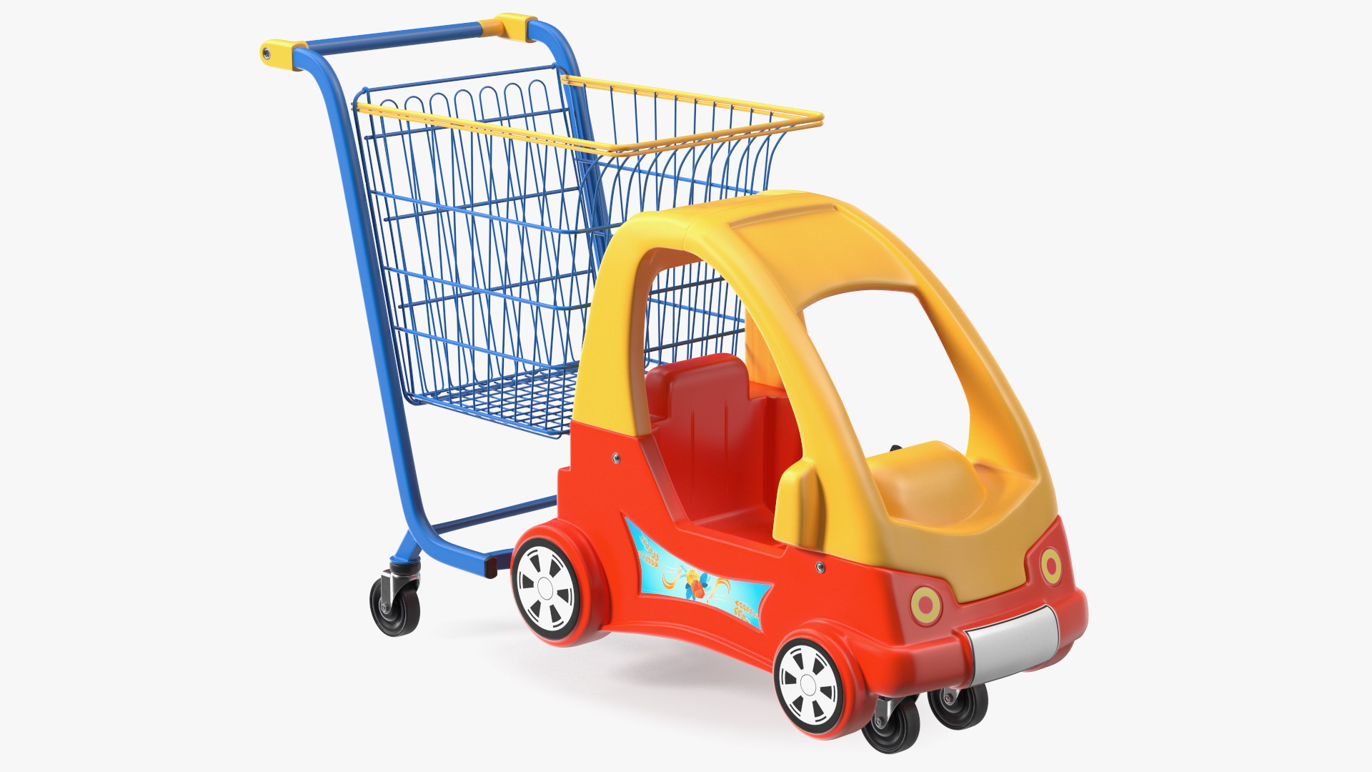 3D Supermarket Toy Car Shopping Trolley