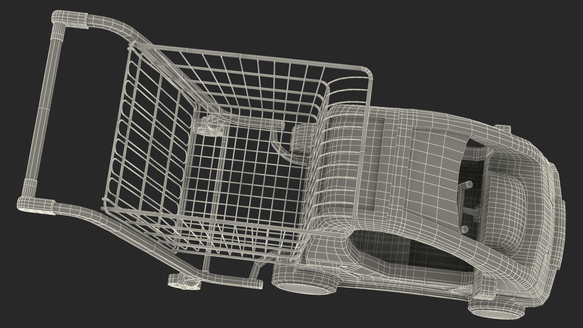 3D Supermarket Toy Car Shopping Trolley
