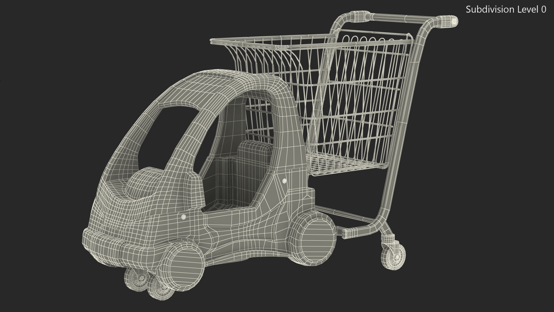 3D Supermarket Toy Car Shopping Trolley