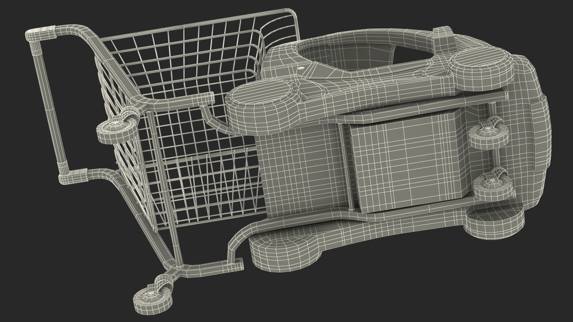 3D Supermarket Toy Car Shopping Trolley