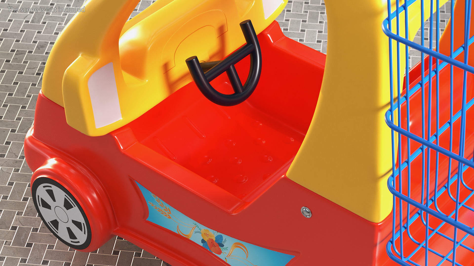 3D Supermarket Toy Car Shopping Trolley