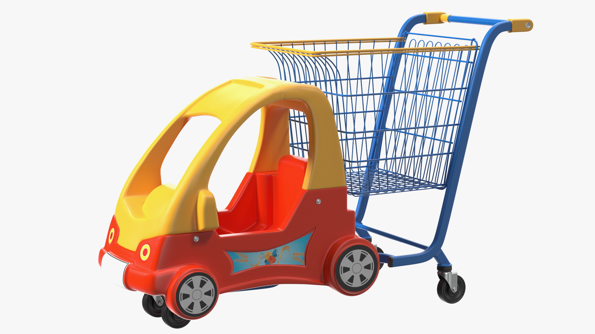 3D Supermarket Toy Car Shopping Trolley