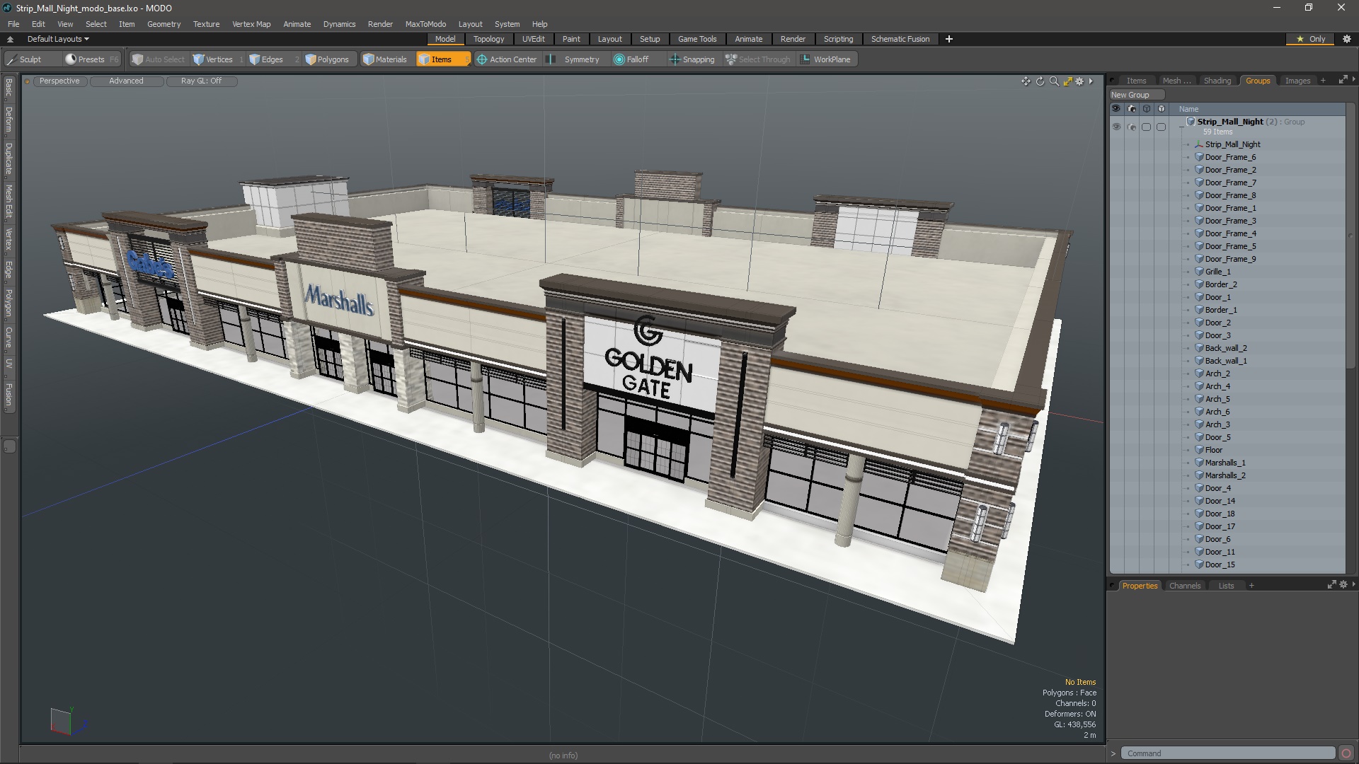 3D Strip Mall Night