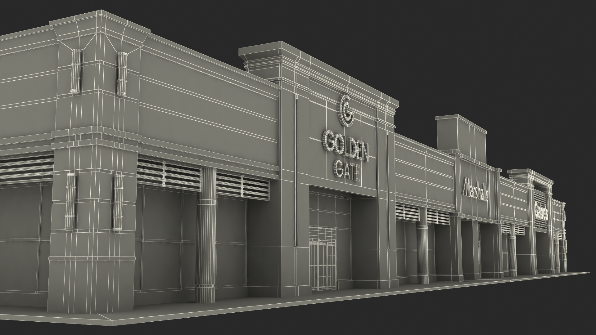 3D Strip Mall Night