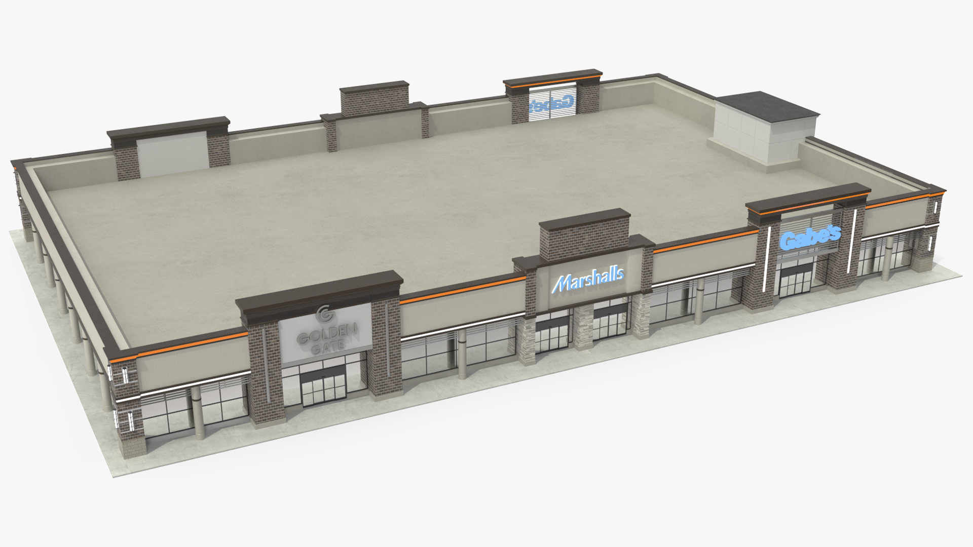 3D Strip Mall Night