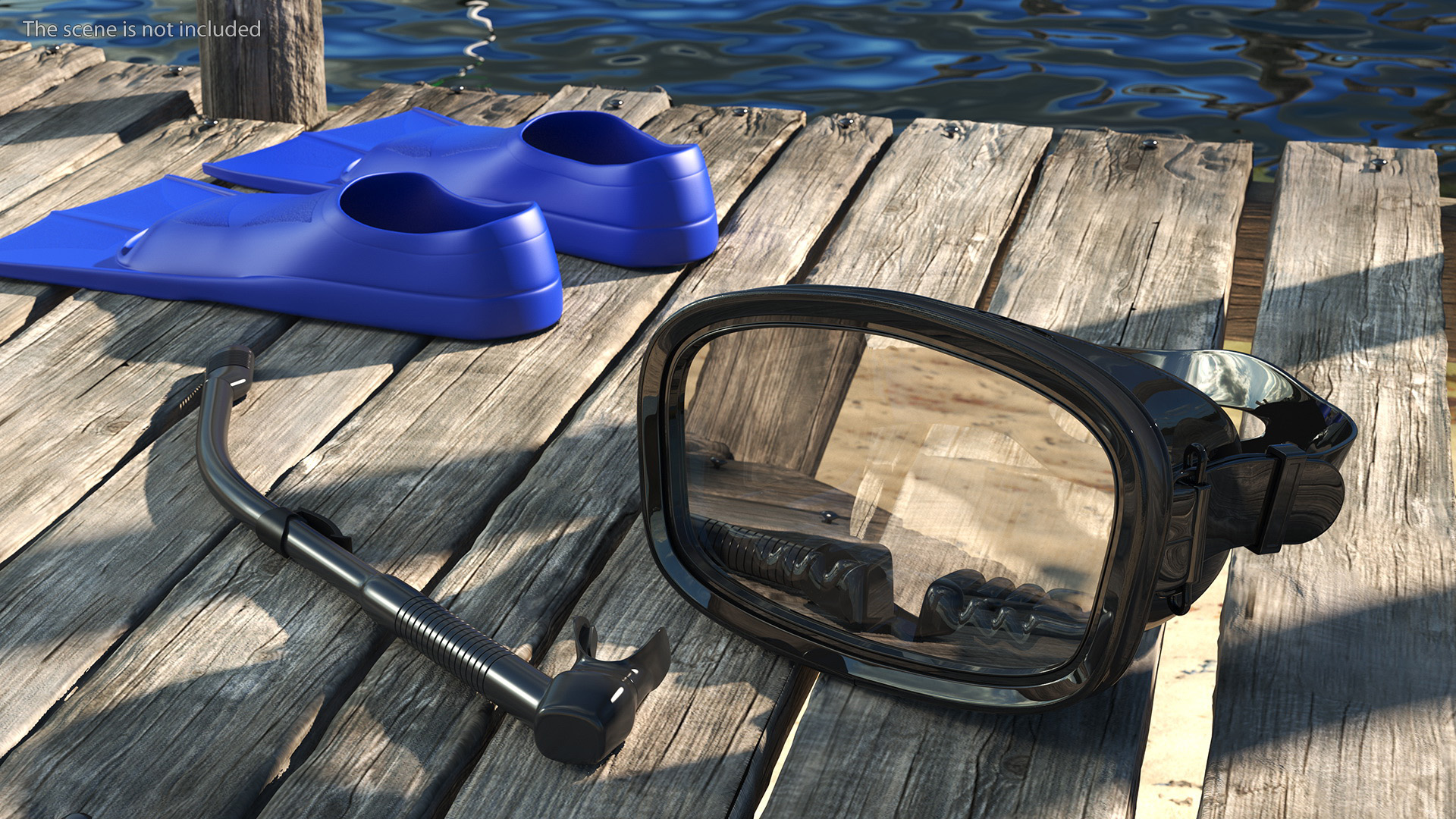Scuba Diving Mask and Snorkel 3D model