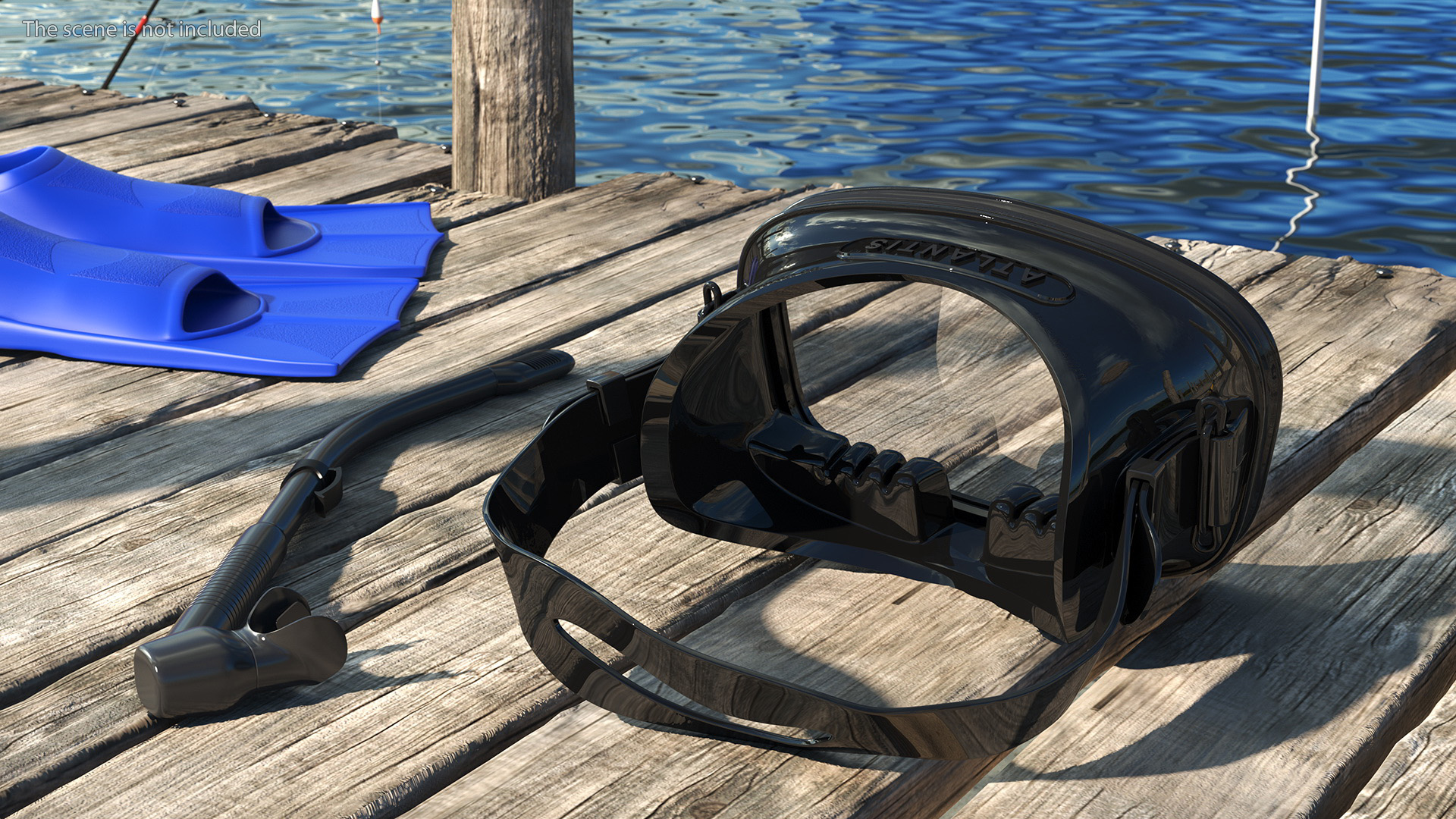 Scuba Diving Mask and Snorkel 3D model