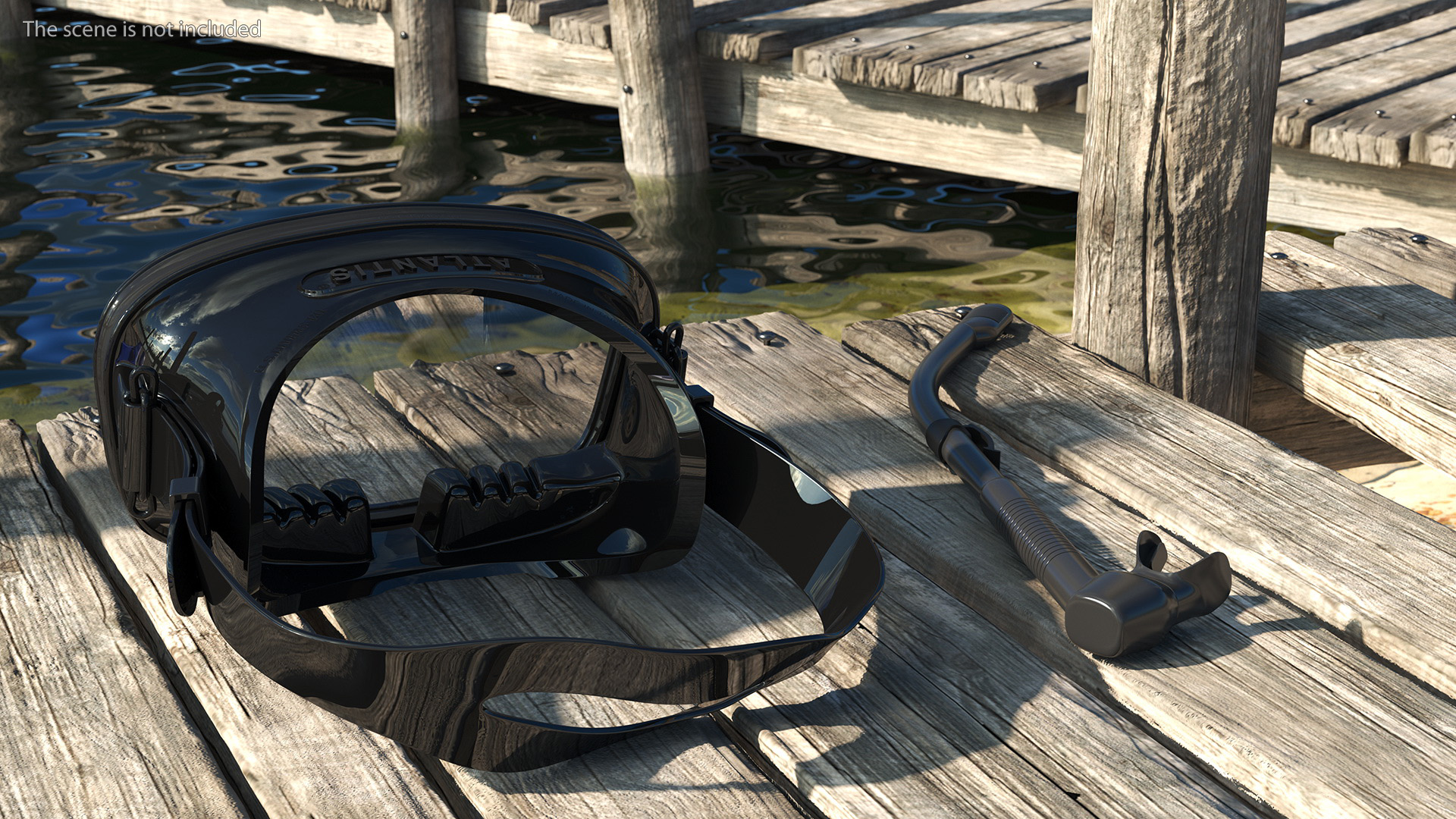 Scuba Diving Mask and Snorkel 3D model