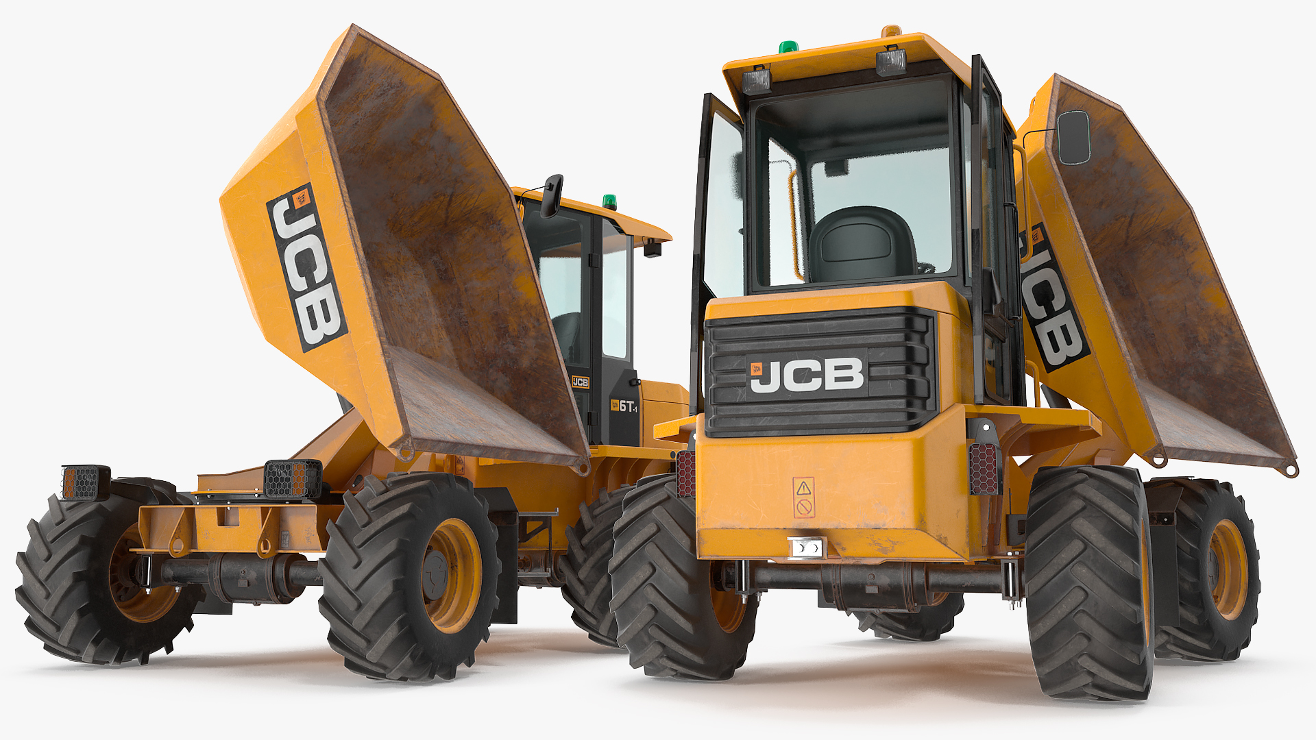 3D model JCB 6T-1 Cabbed Site Dumper Dirty Rigged