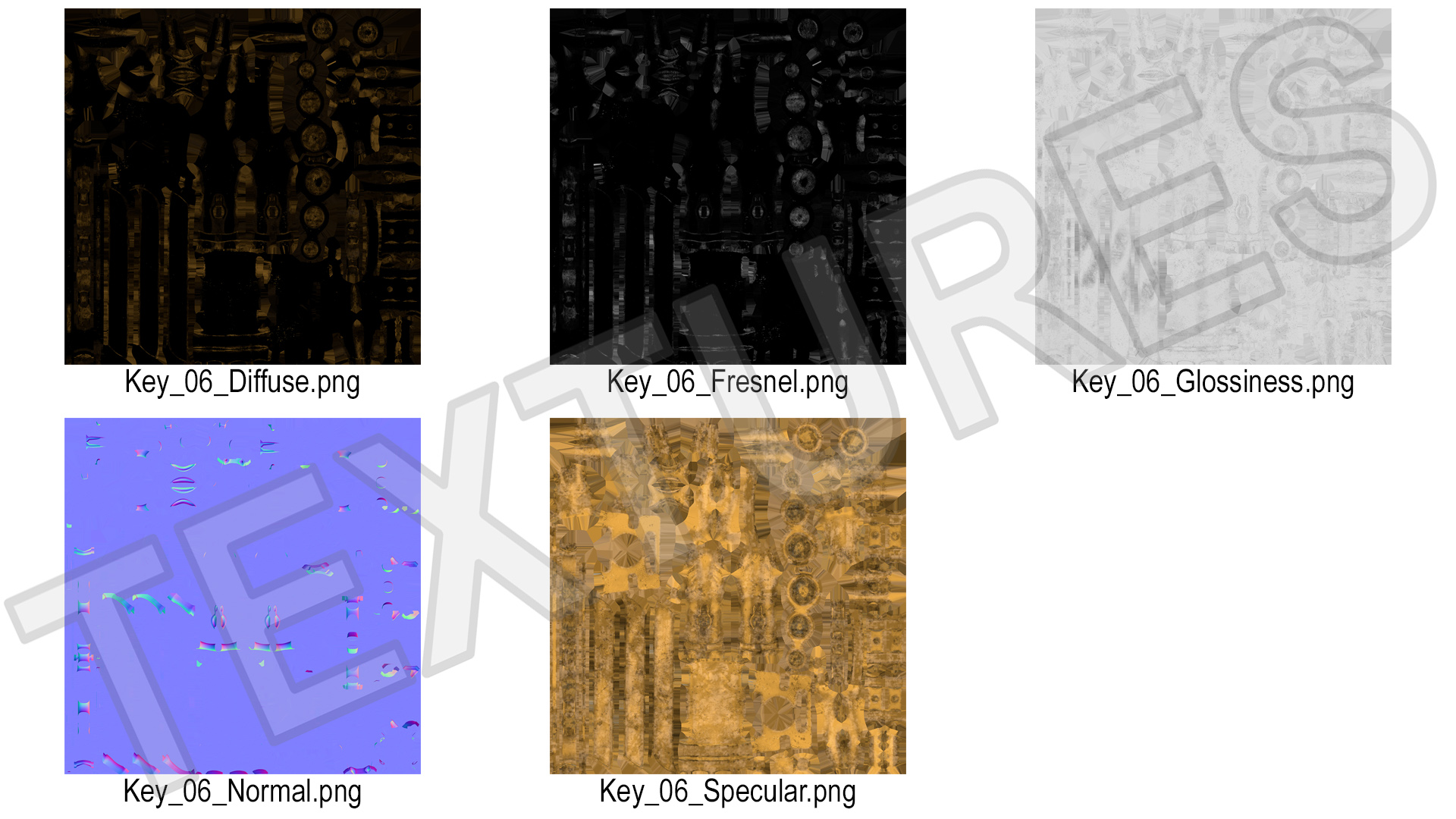 3D model Fantasy Skeleton Key Gold