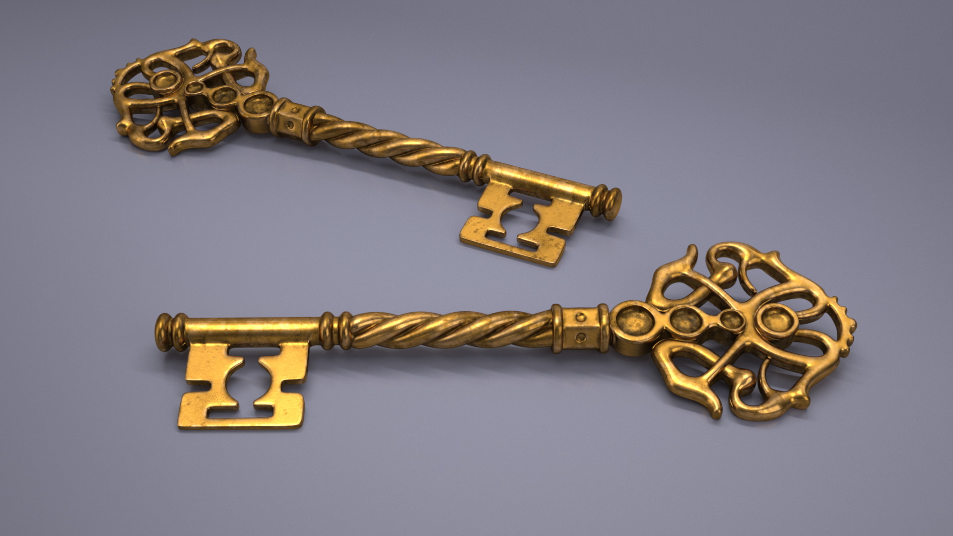 3D model Fantasy Skeleton Key Gold