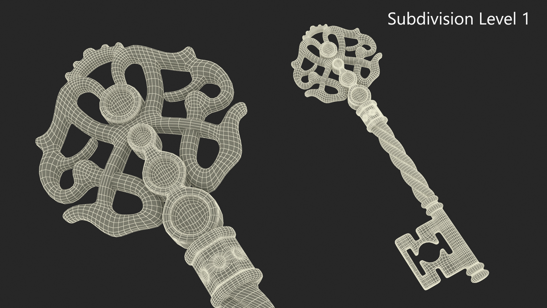 3D model Fantasy Skeleton Key Gold