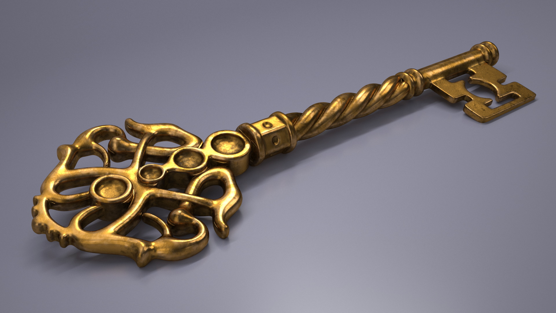 3D model Fantasy Skeleton Key Gold