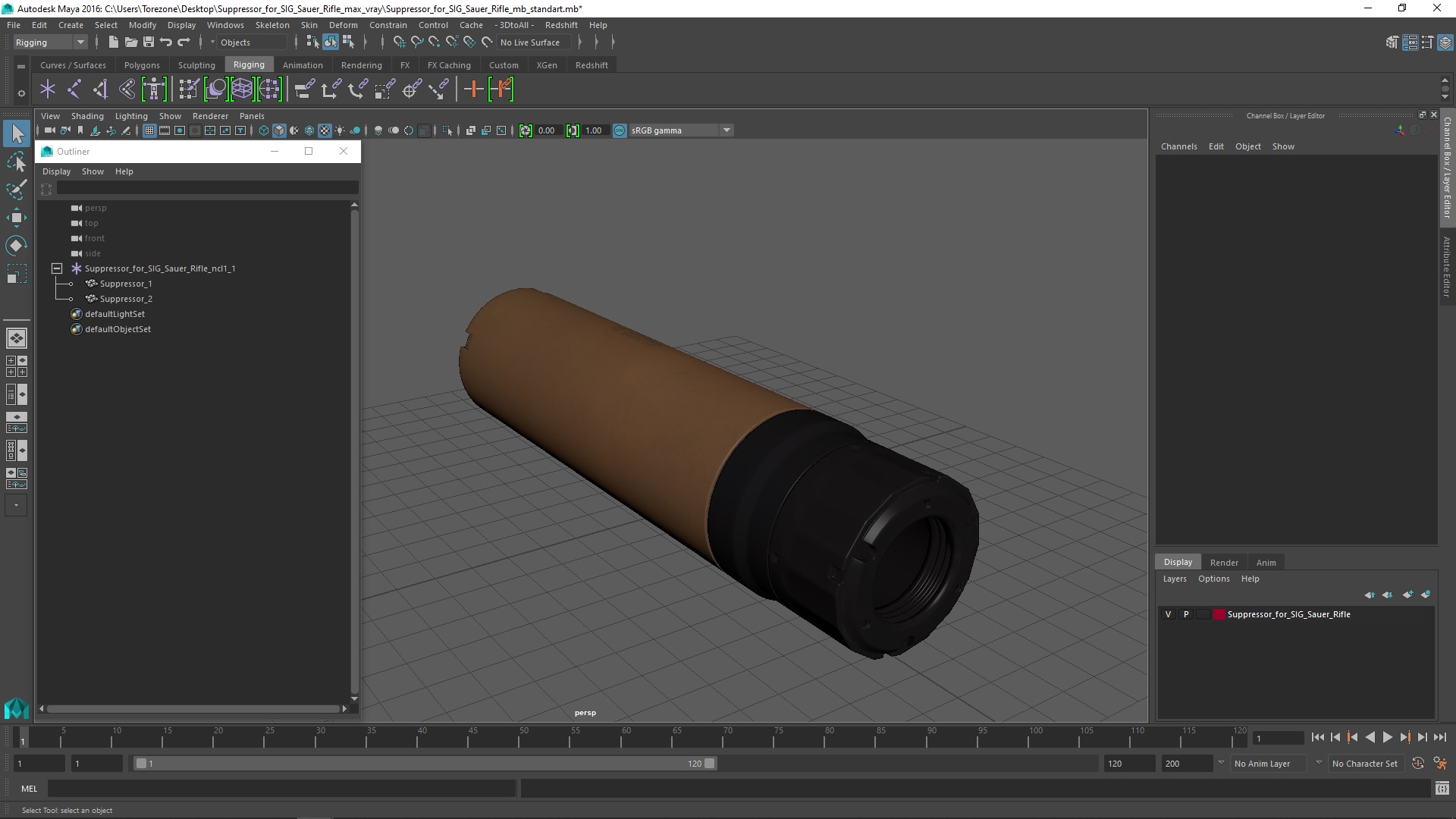 3D model Suppressor for SIG Sauer Rifle