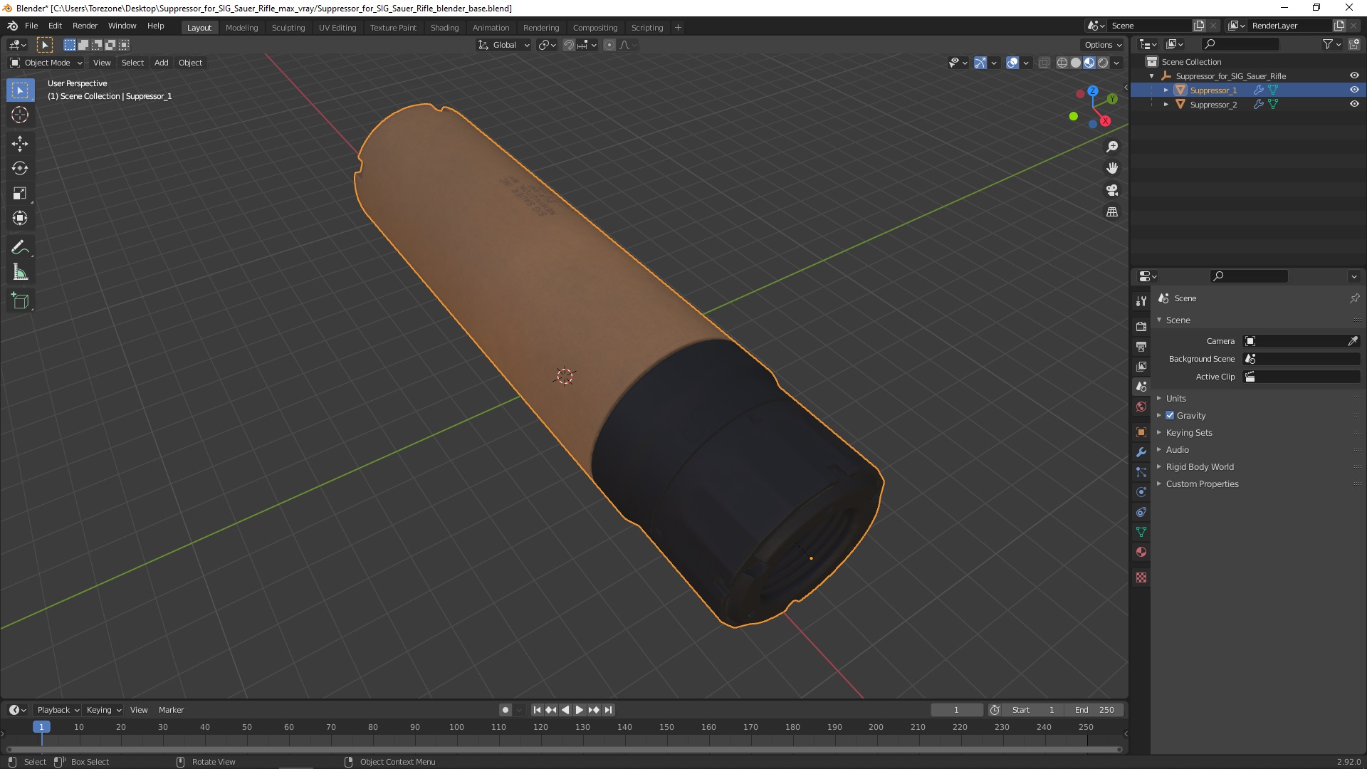 3D model Suppressor for SIG Sauer Rifle