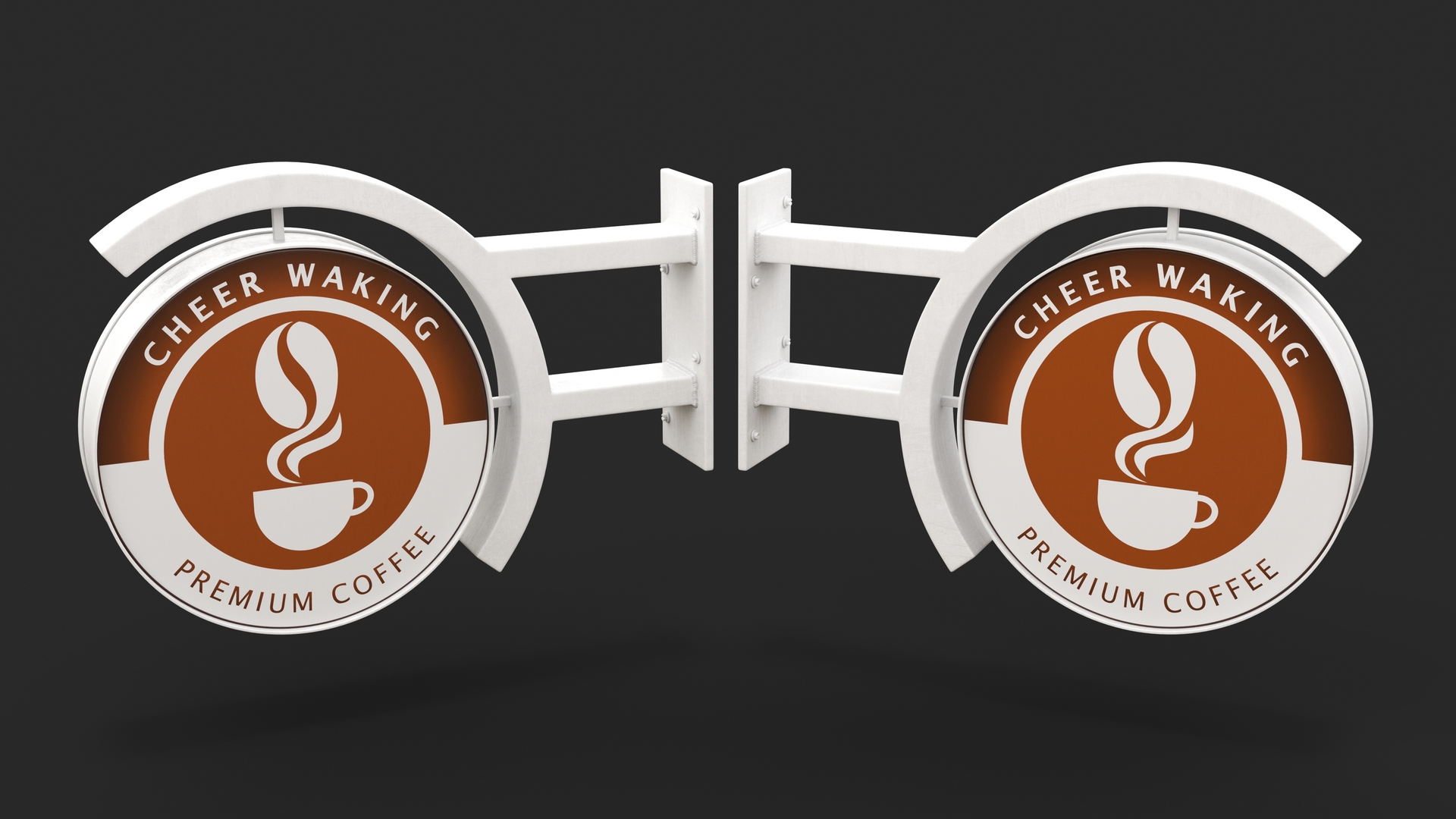 Coffee Shop Signage Wall Mounted 3D