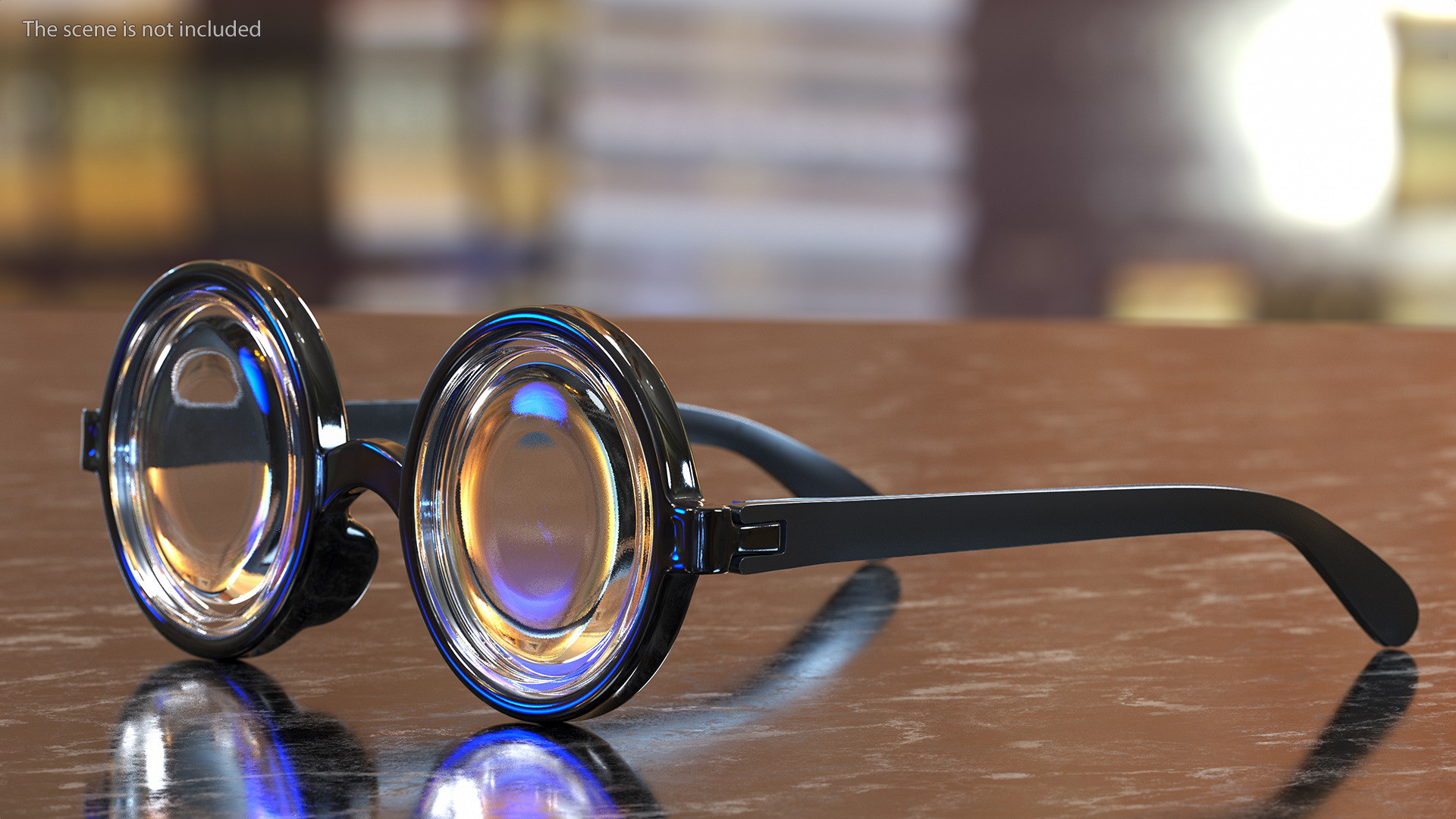 3D Black Nerd Glasses model
