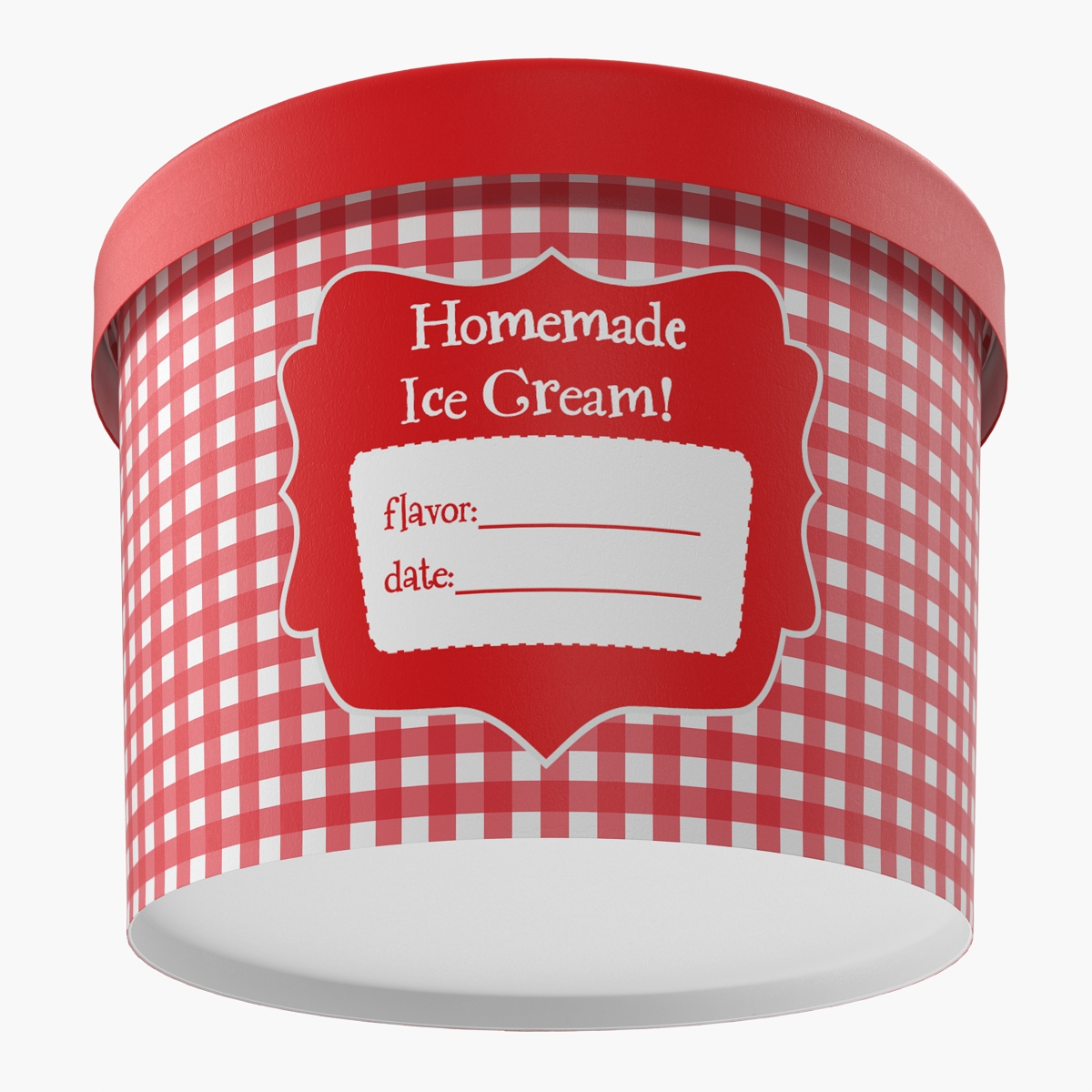 3D Ice Cream Gallon Container